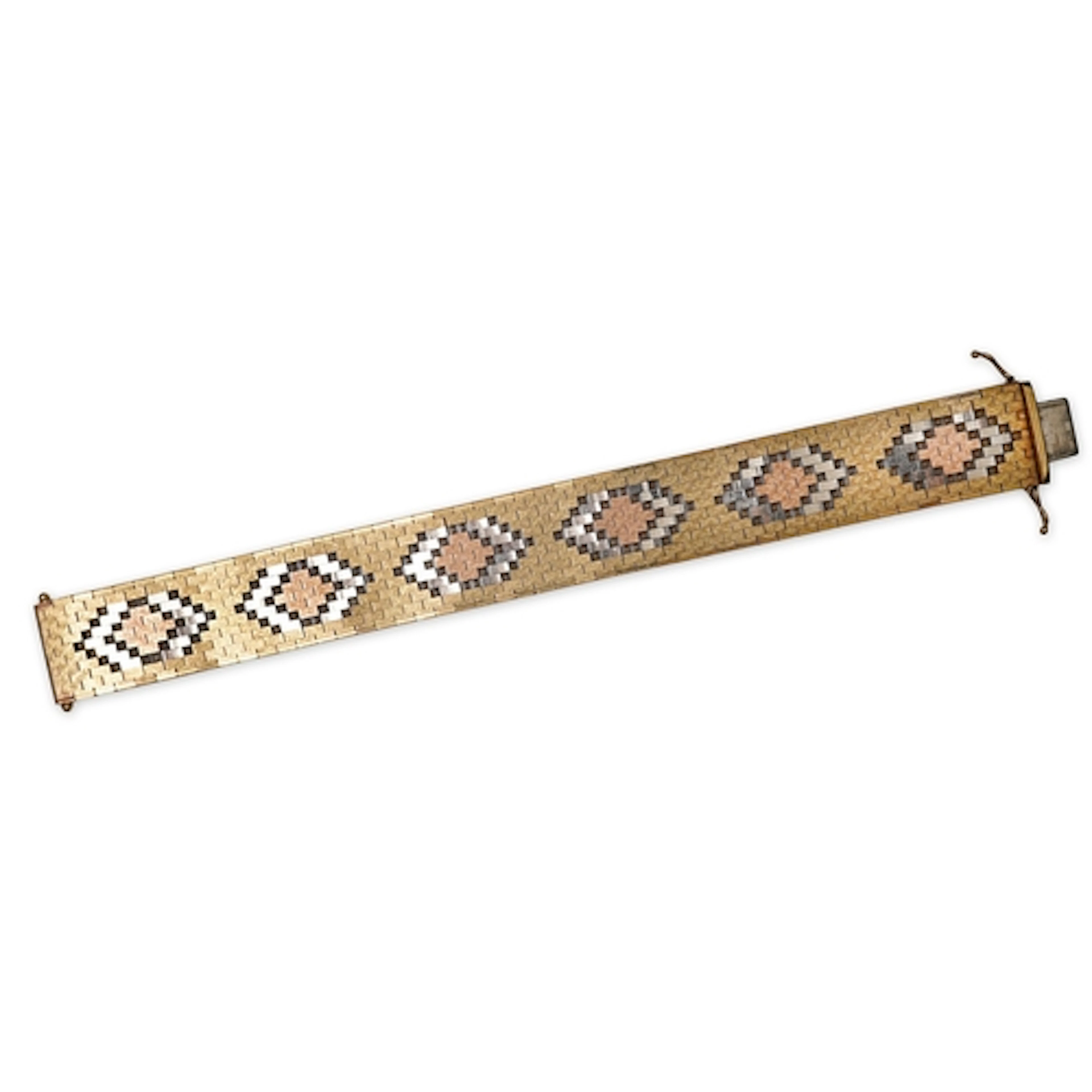 A gold bracelet, Italy, circa 1983, composed of brick linkin...