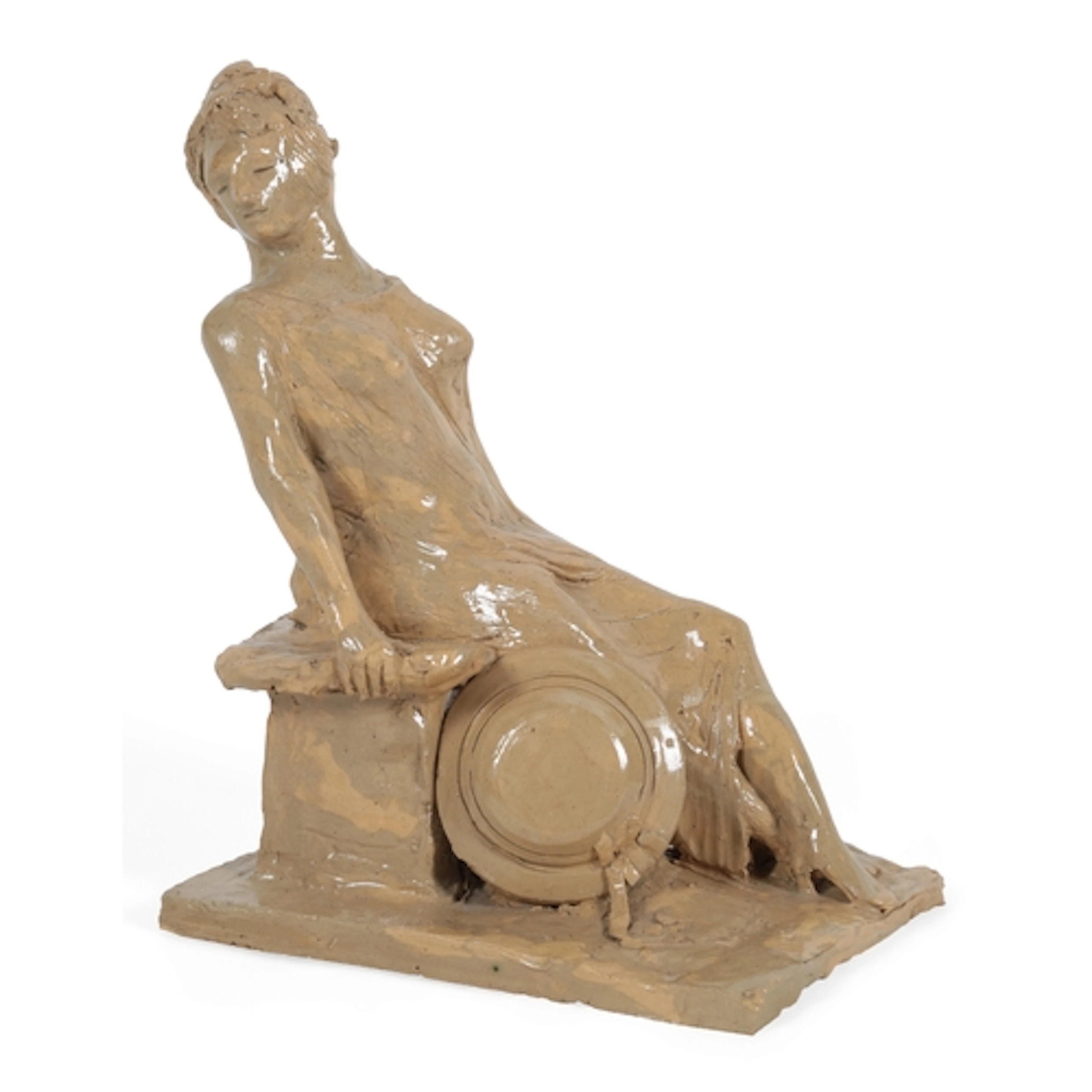 § Quentin Bell (1910-1996): A pottery figure of a seated lad...