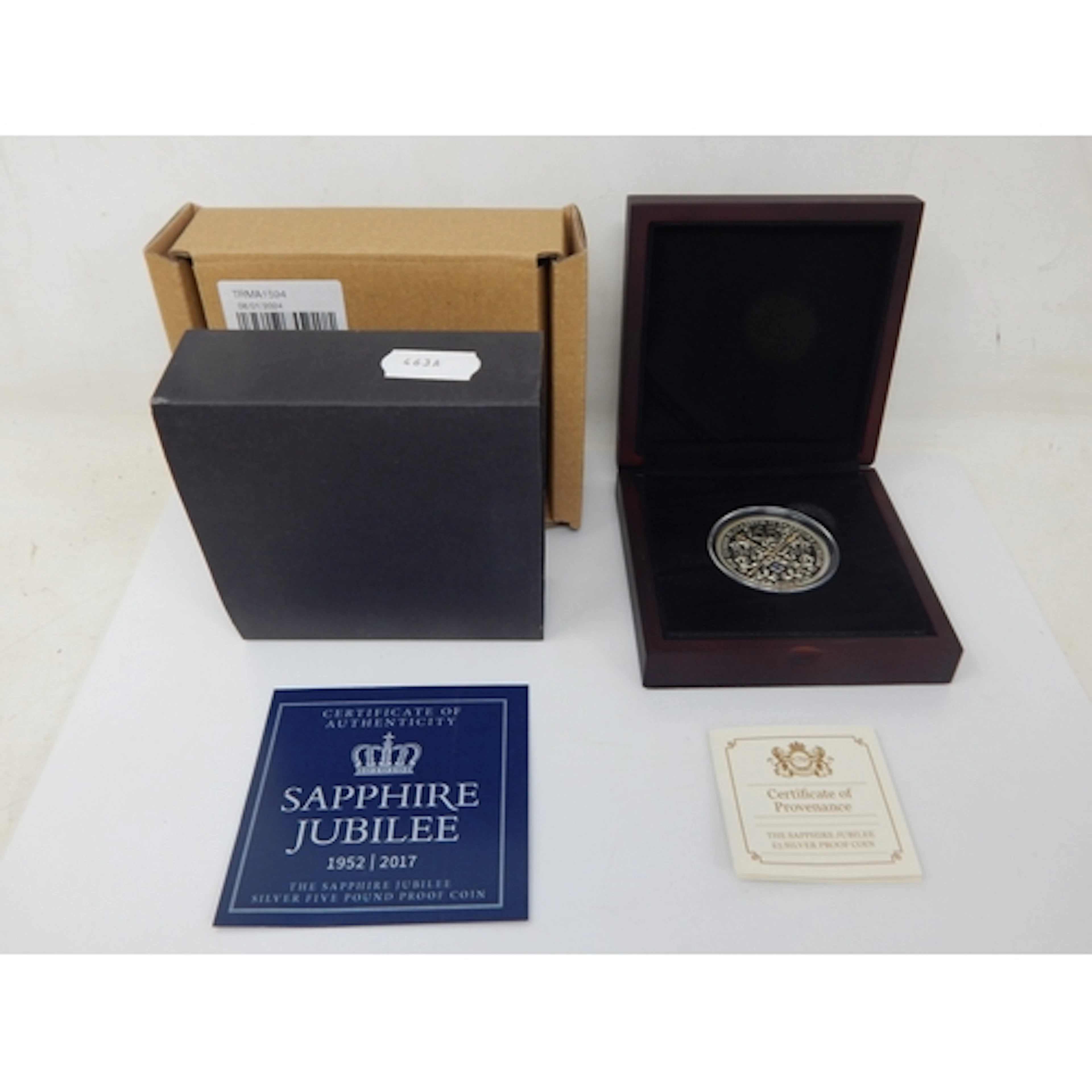 2017 UK £5 Silver Proof Coin, The Sapphire Jubilee, in Case ...