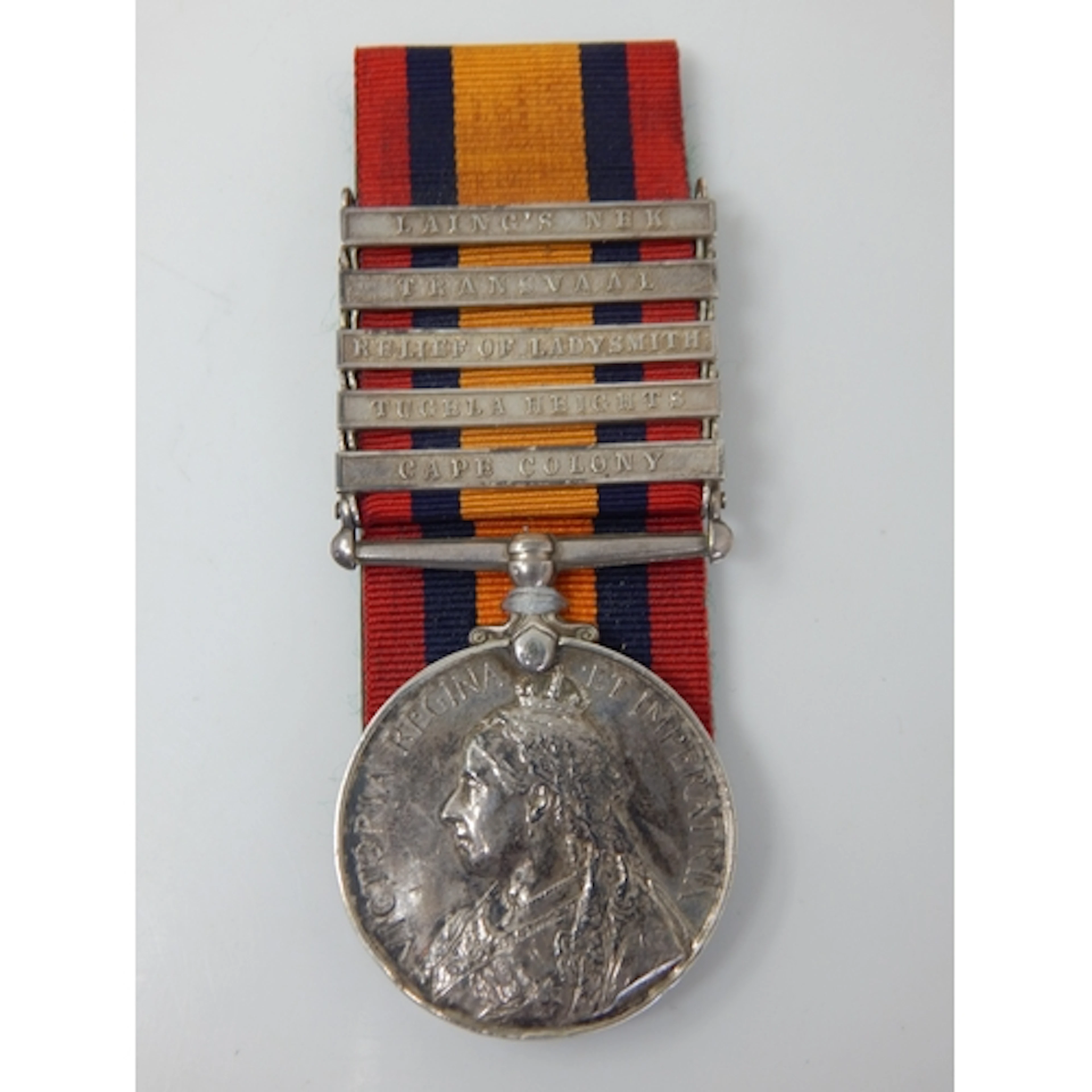 Boer War Q.S.A 5 Bar Medal with Clasps for Relief of Ladysmi...