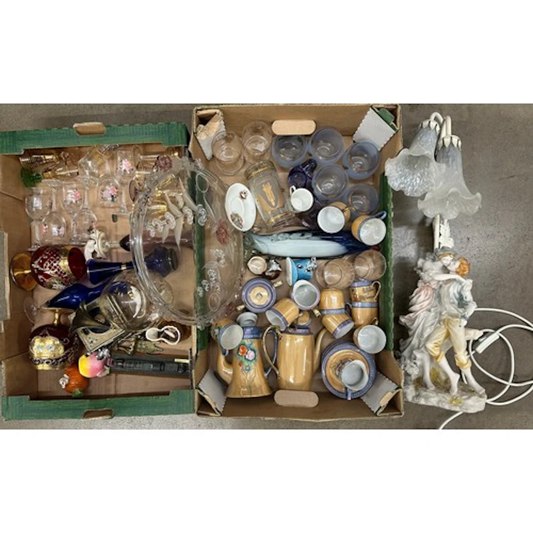A collection of mixed china and glass including a Japanese l...