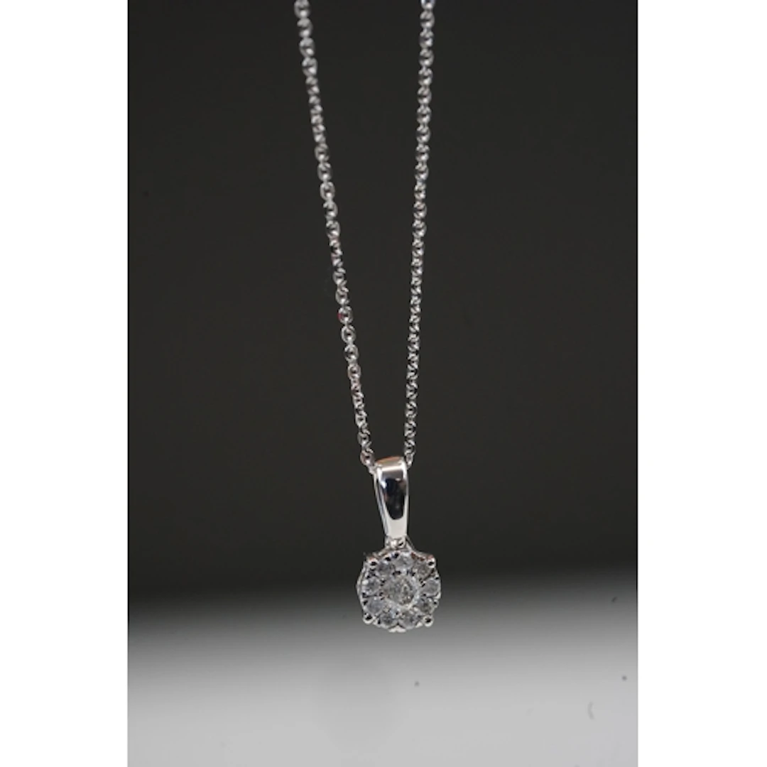 9ct white gold pendant necklace