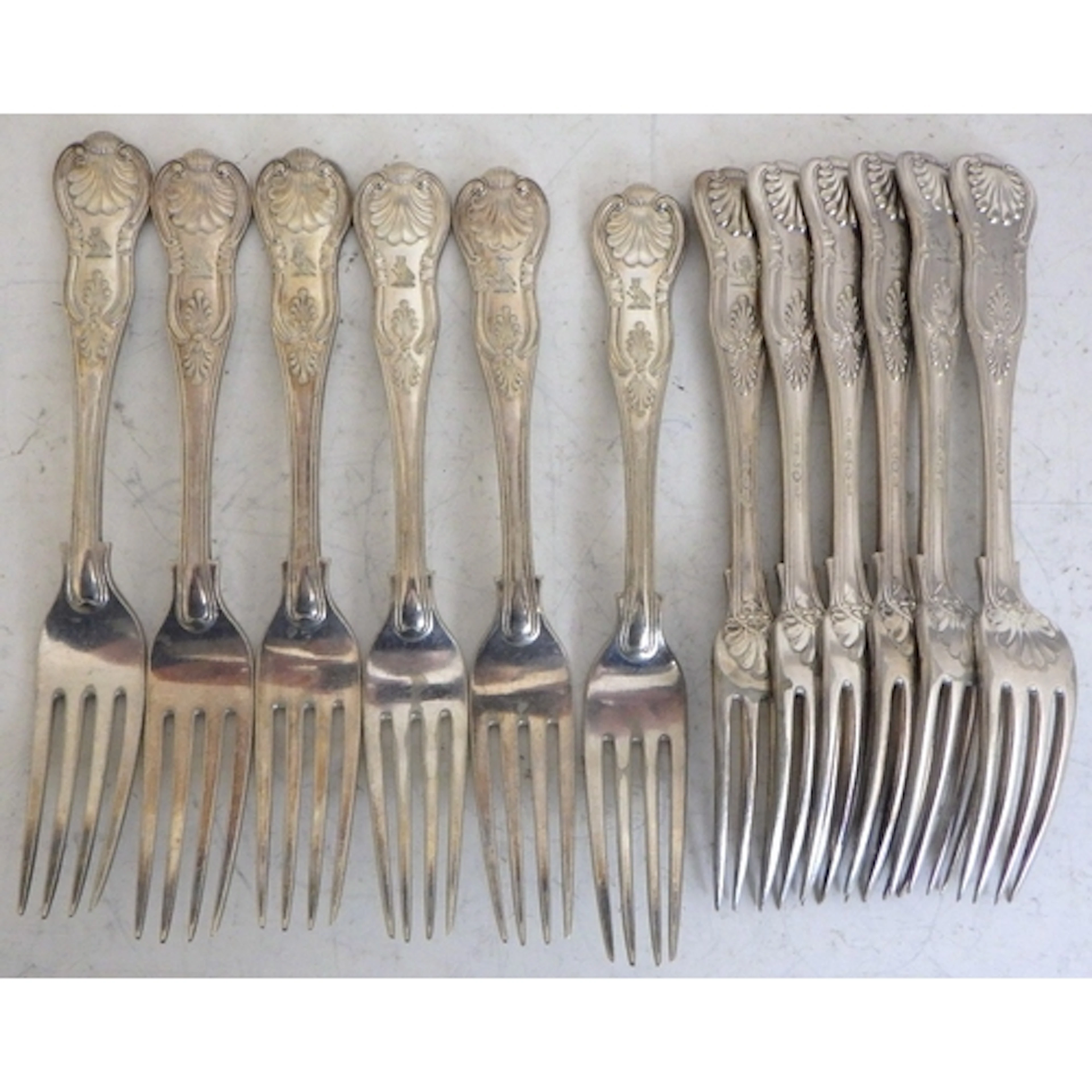 A set of 12 silver plated forks