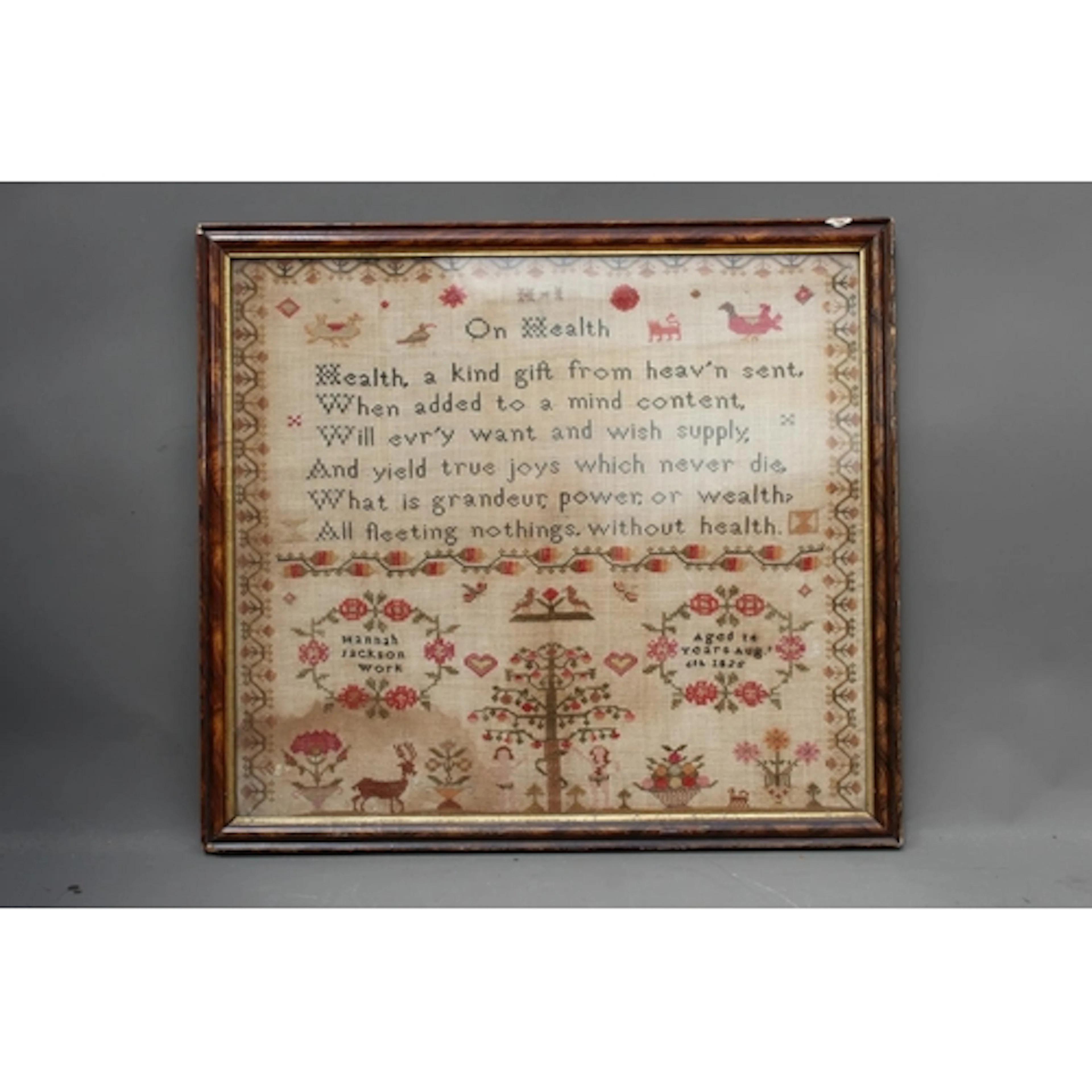 George IV needlework sampler executed by Hannah Jackson aged...