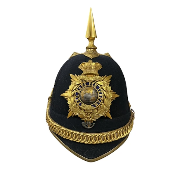 A Victorian Home Service pattern helmet with Royal Marines h...