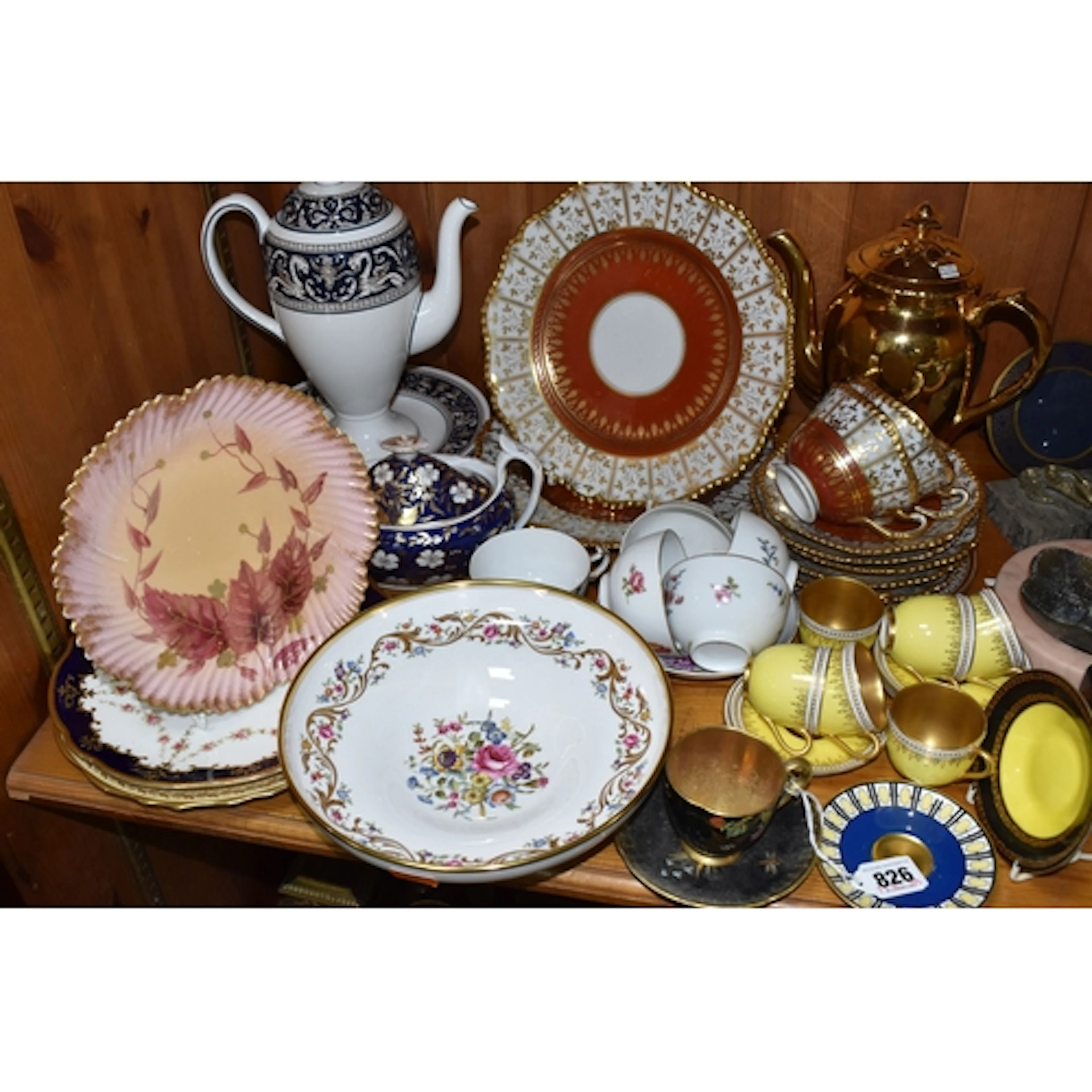 A COLLECTION OF TEA WARES, to include a Coalport cabinet pla...