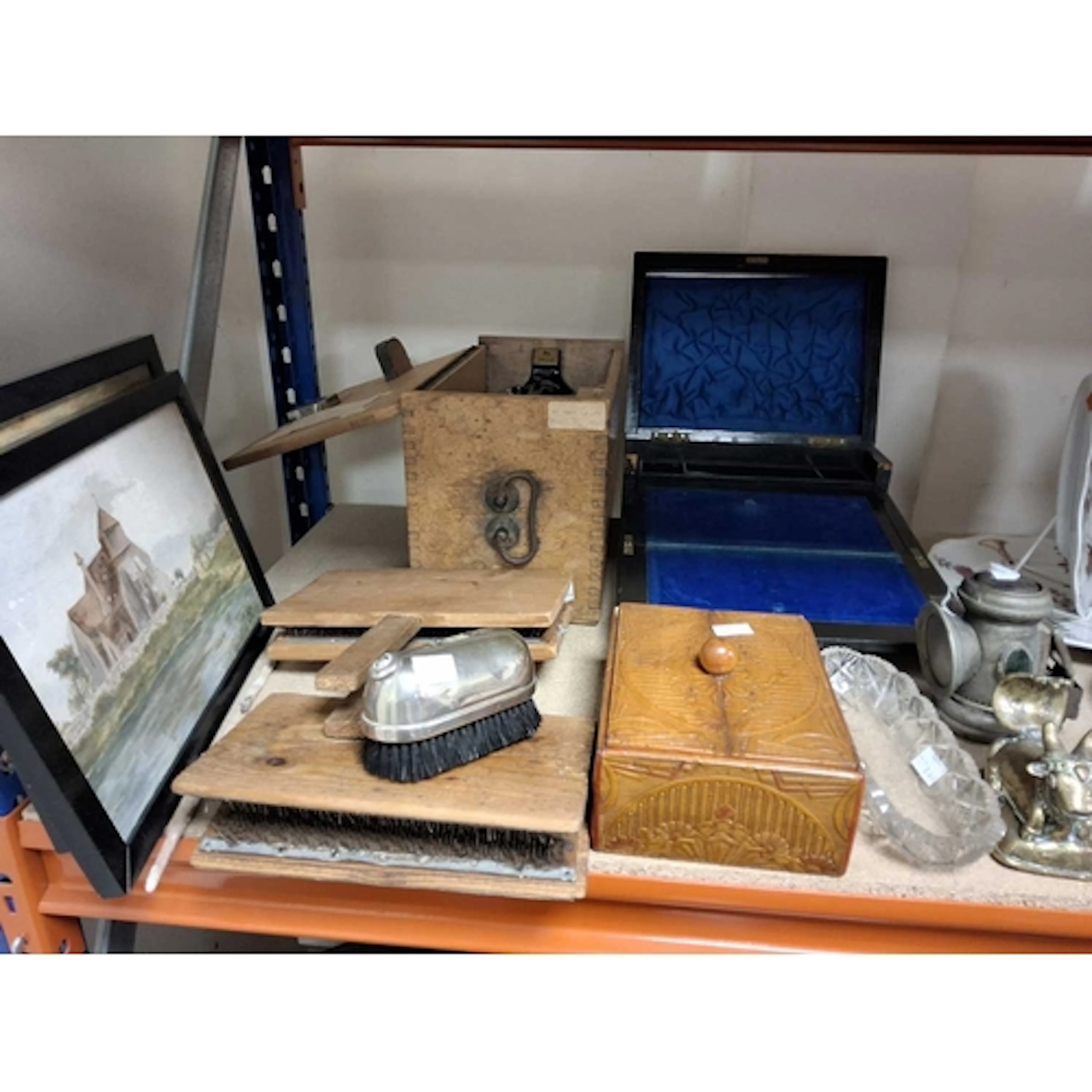 A GROUP OF MISCELLANEOUS ITEMS, to include a small bronze as...