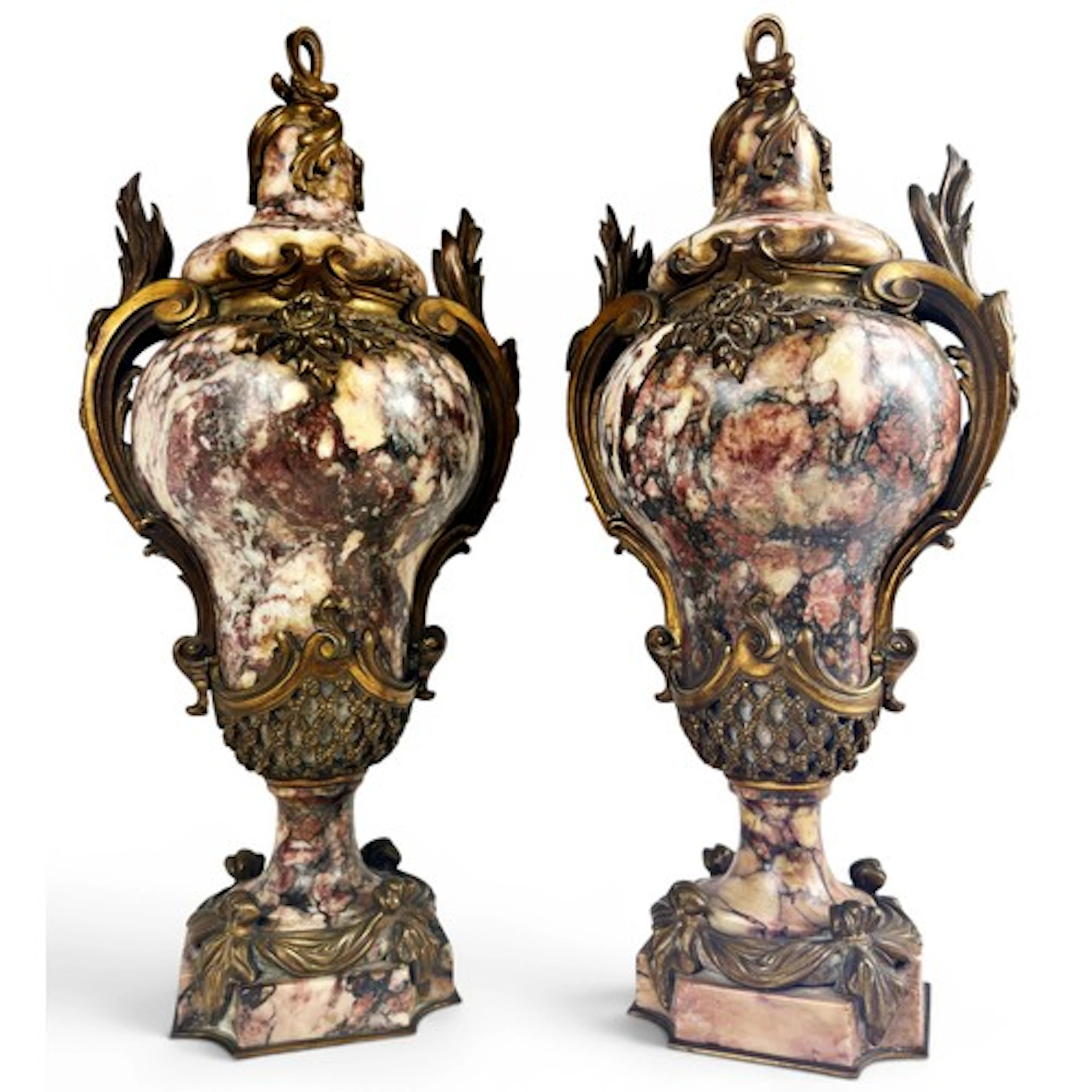 A large pair of 19th century French ormolu mounted polished ...