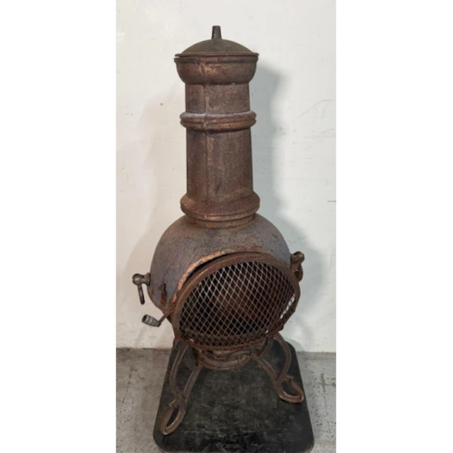 A cast iron Chiminea.