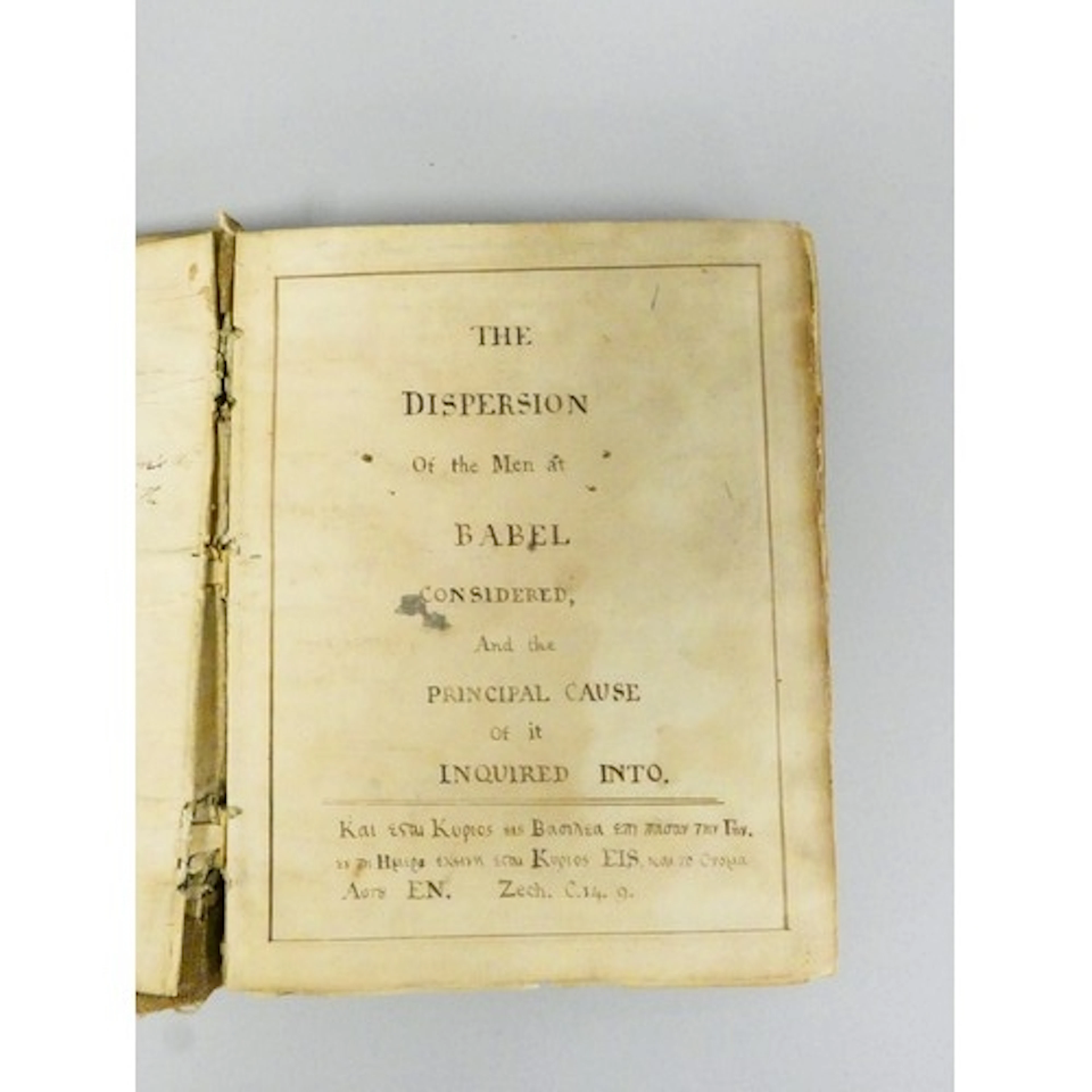 CHARLES JOSEPH. The Dispersion of the Men at Babel Consider...