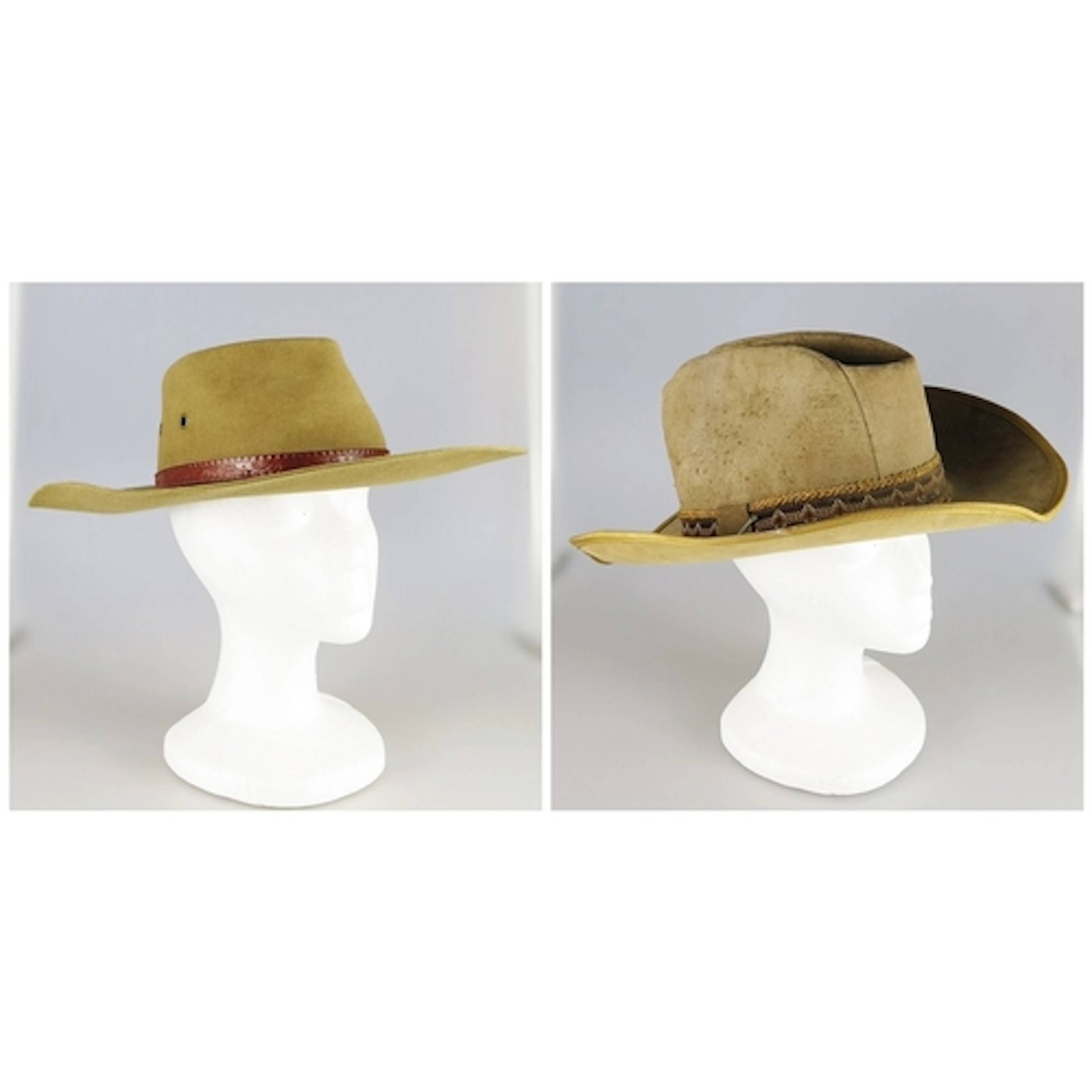 A vintage original Stetson leather hat, size 7 3/8, together...