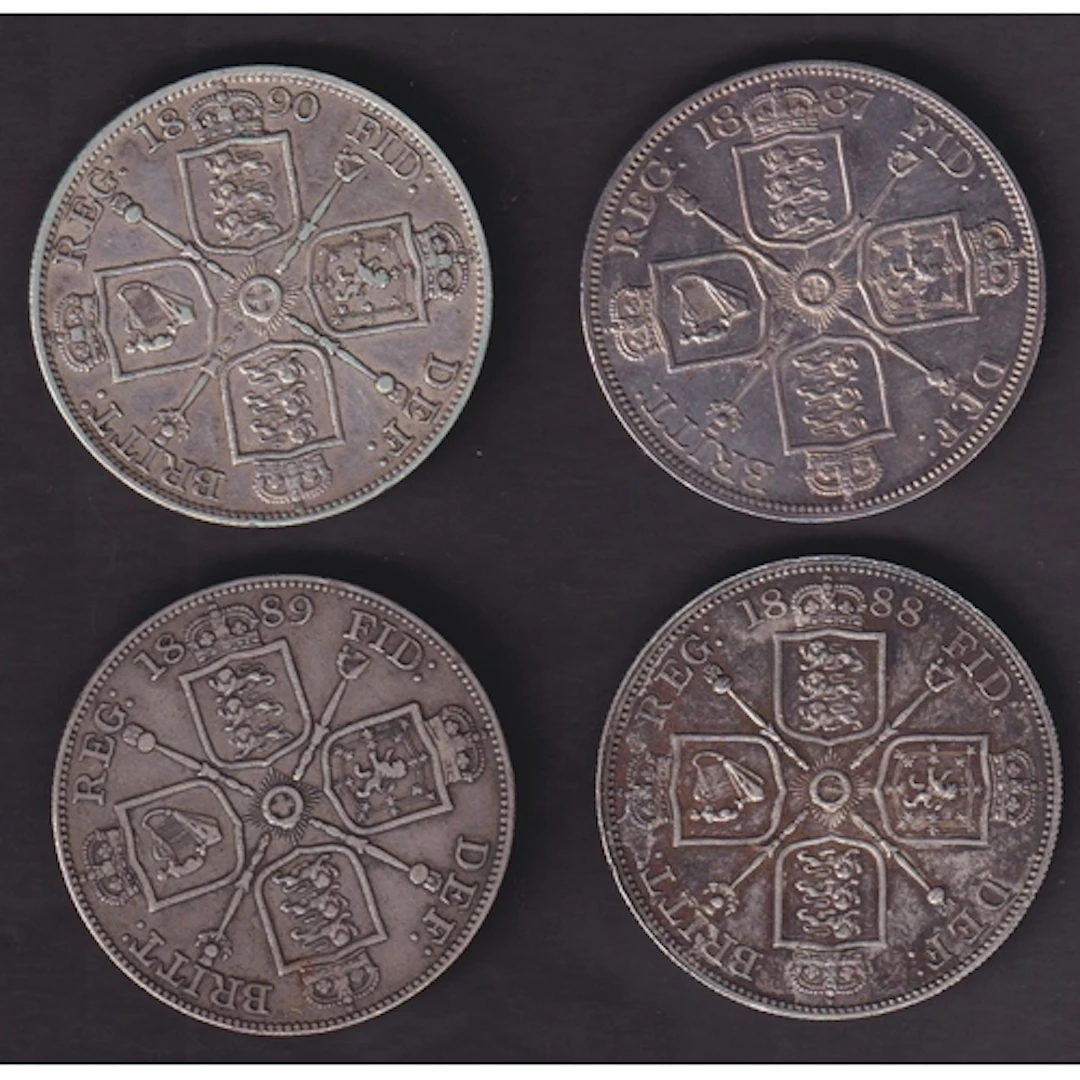 A date run of four Great Britain Queen Victoria Double Flori...