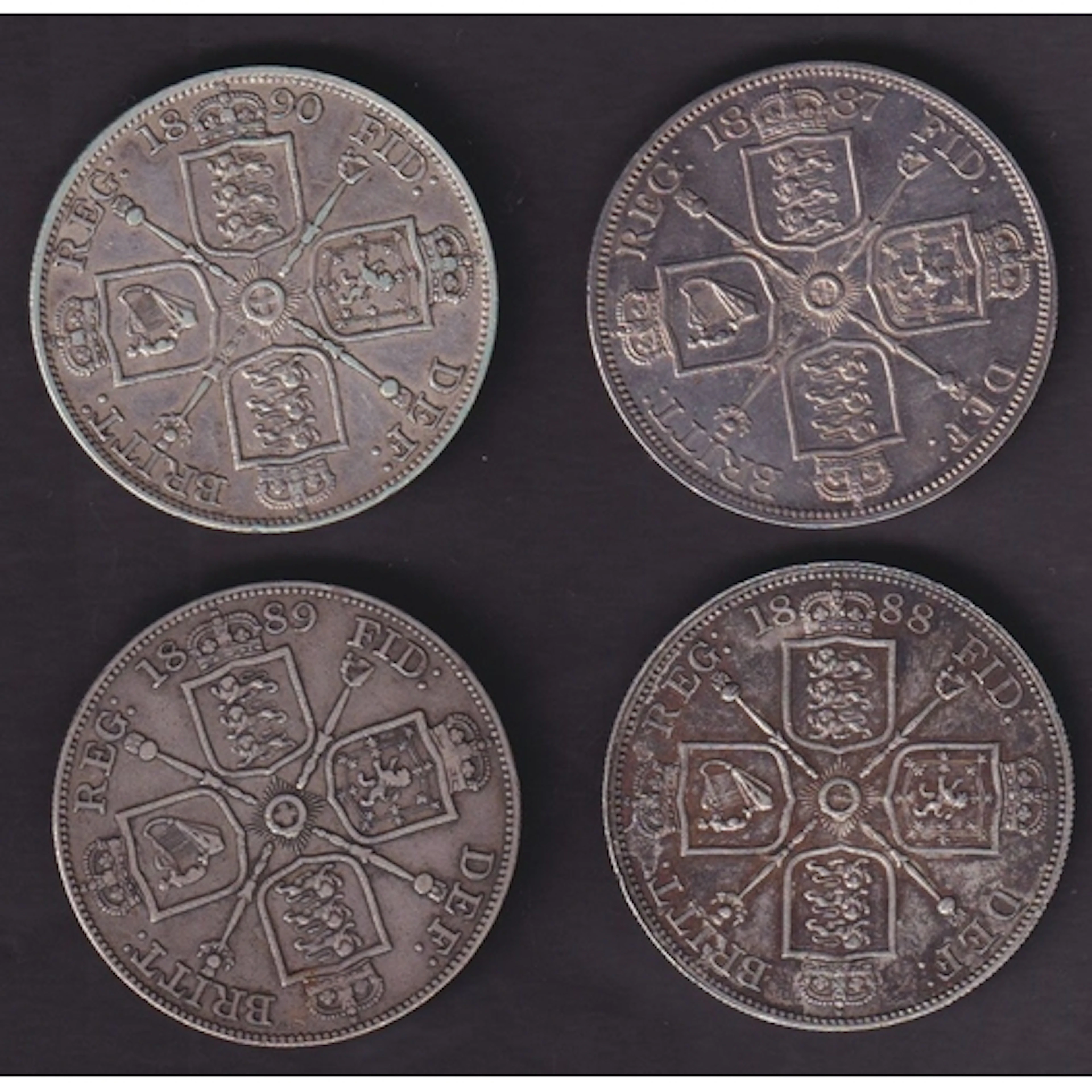 A date run of four Great Britain Queen Victoria Double Flori...