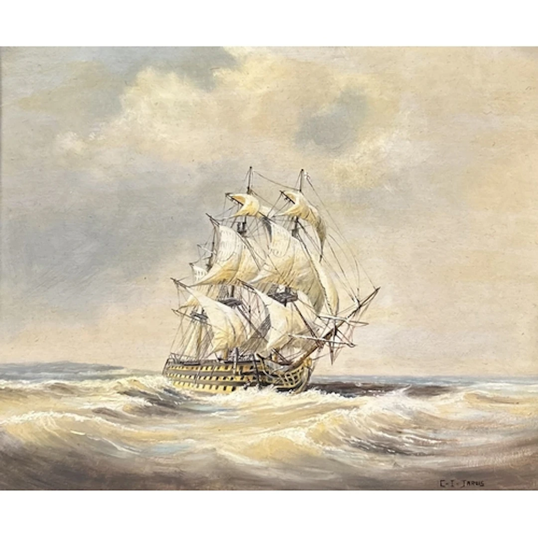 C. I . JARVIS (20TH CENTURY): A WOODEN SAILING SHIP OF THE L...