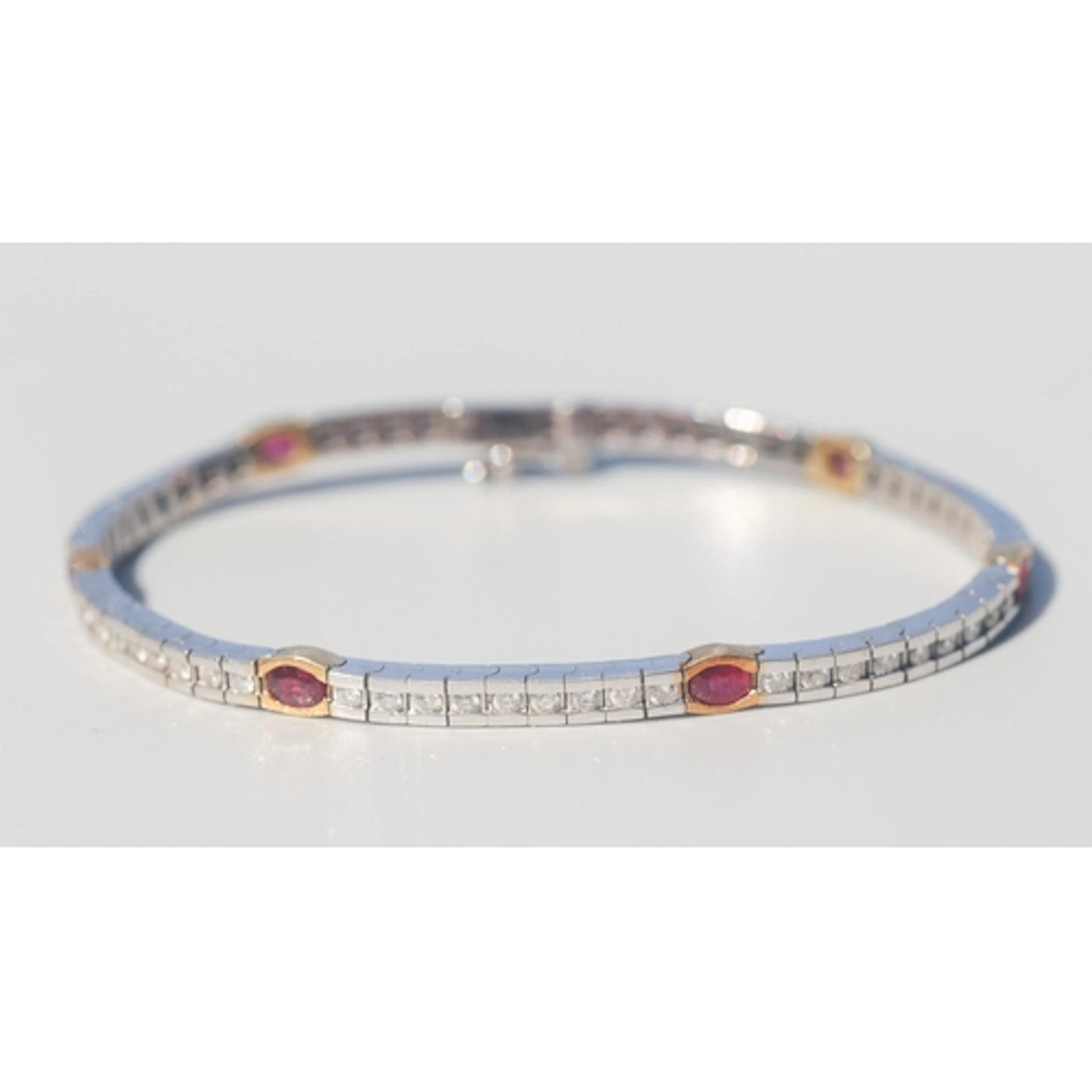 Finely Detailed, Brilliant Cut Diamond Channel Set Bracelet ...