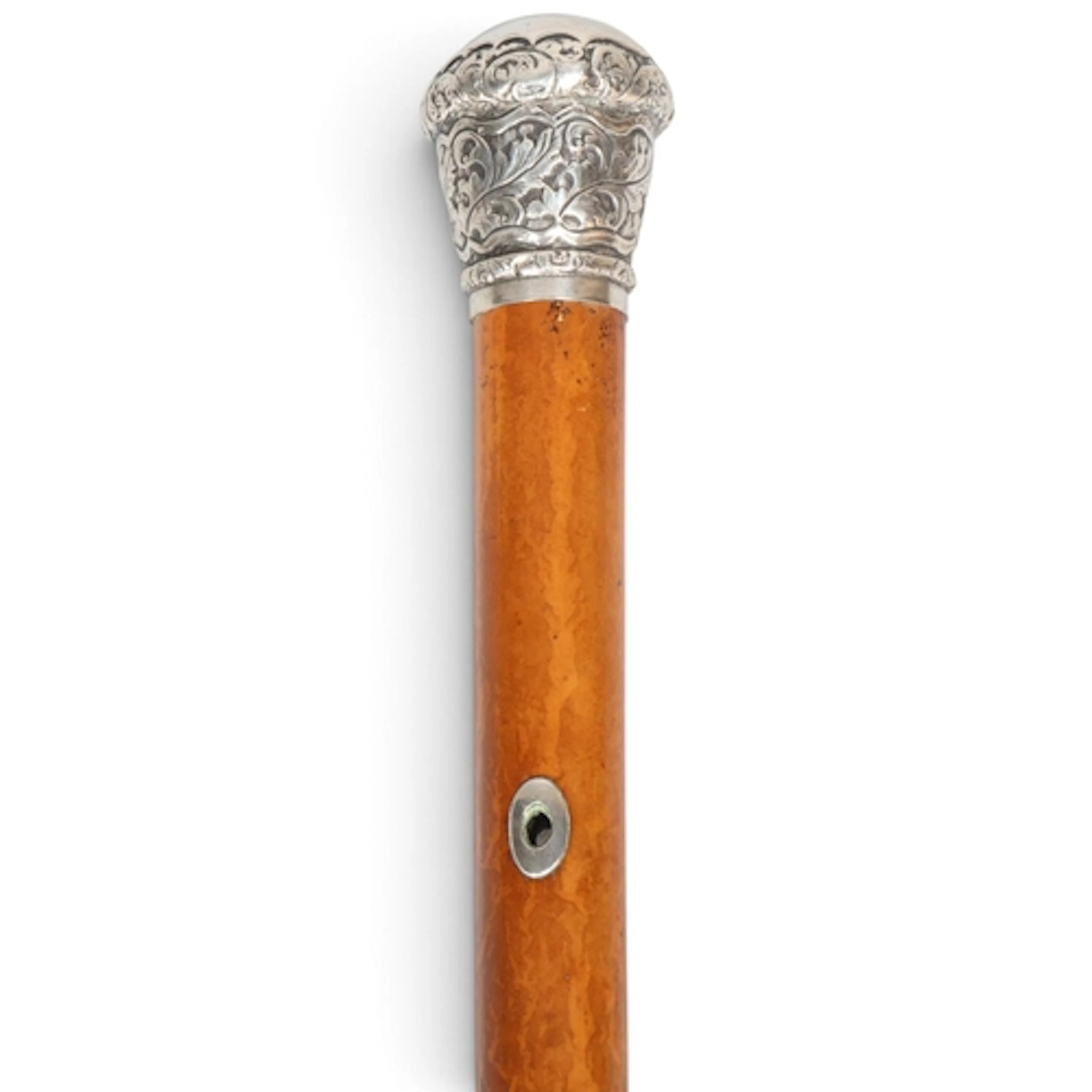 A rare Georgian Dandy cane with hugh malacca shaft, mounted ...