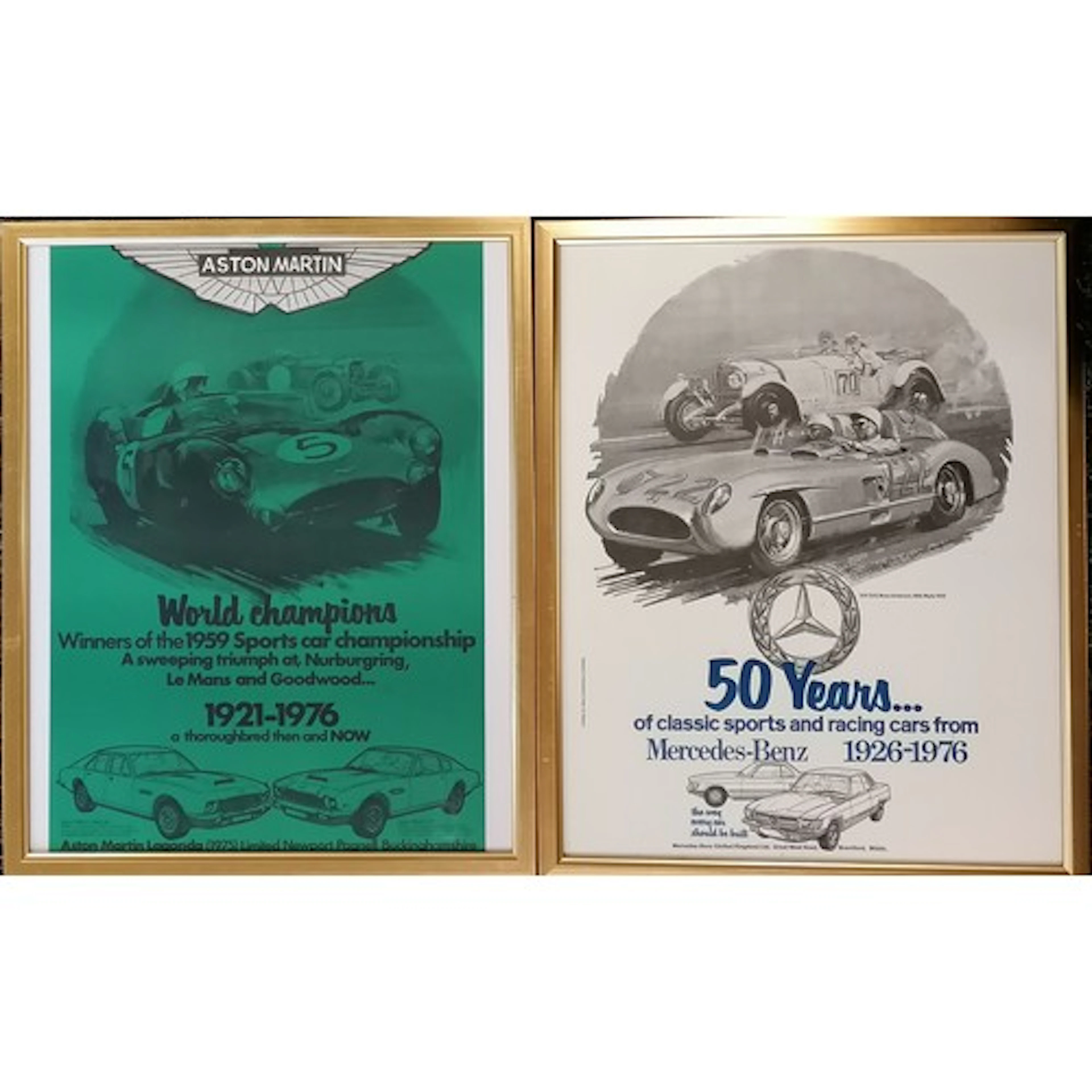 2 x vintage automobile pictures - Aston Martin & 50 years of...
