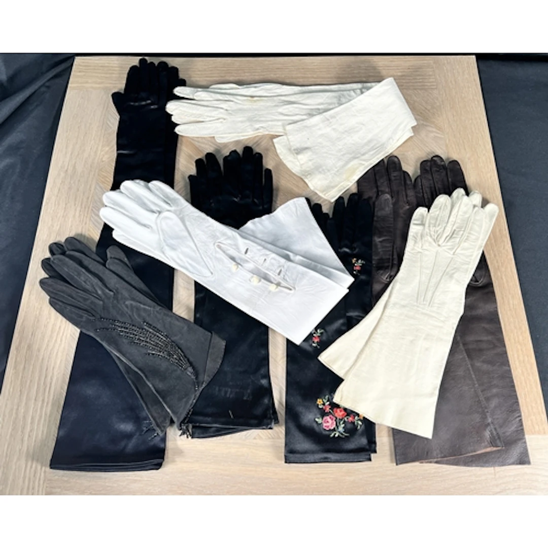 A selection of vintage evening gloves, early to mid 20th cen...