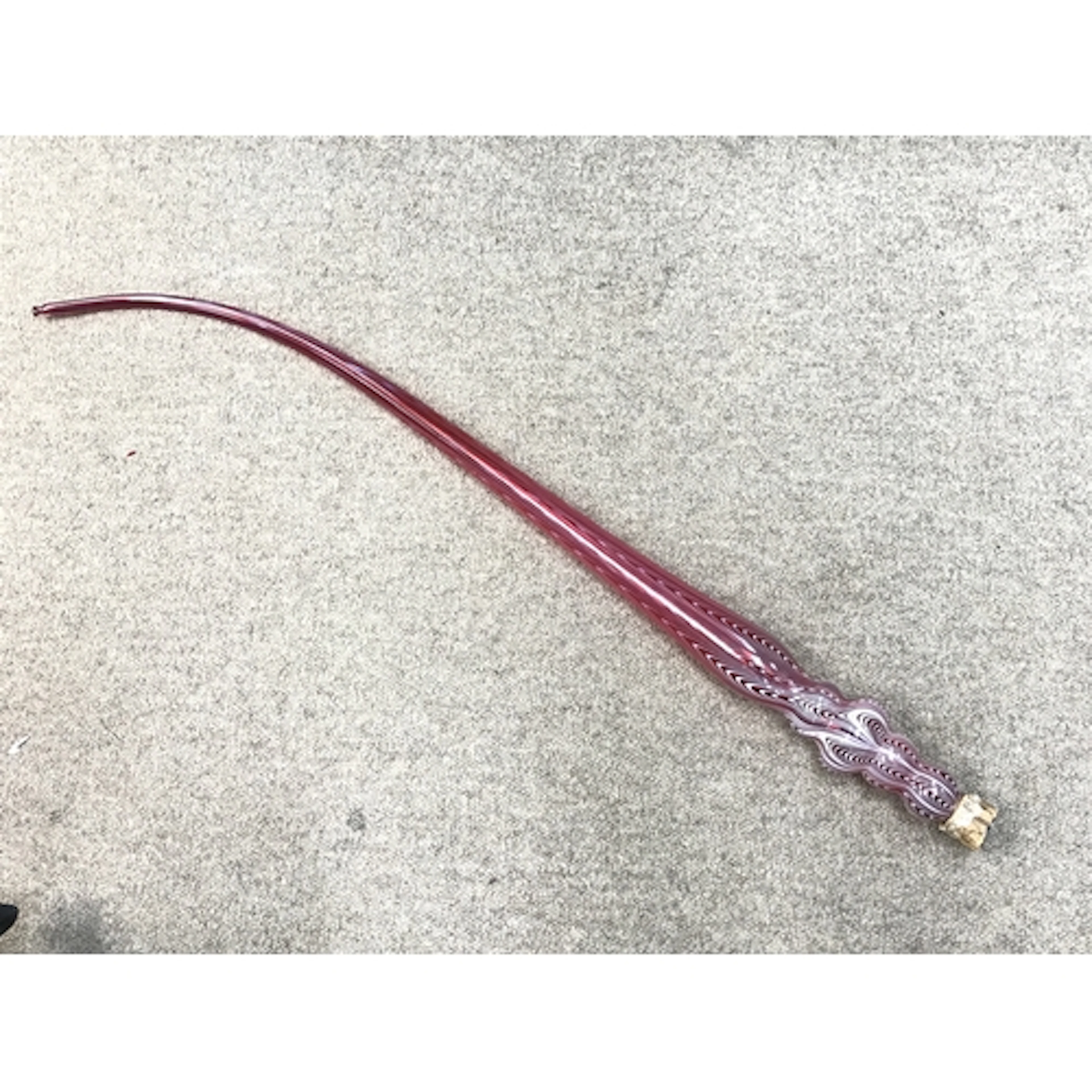 An unusual Victorian glass smoking pipe, Ruby glass and whit...