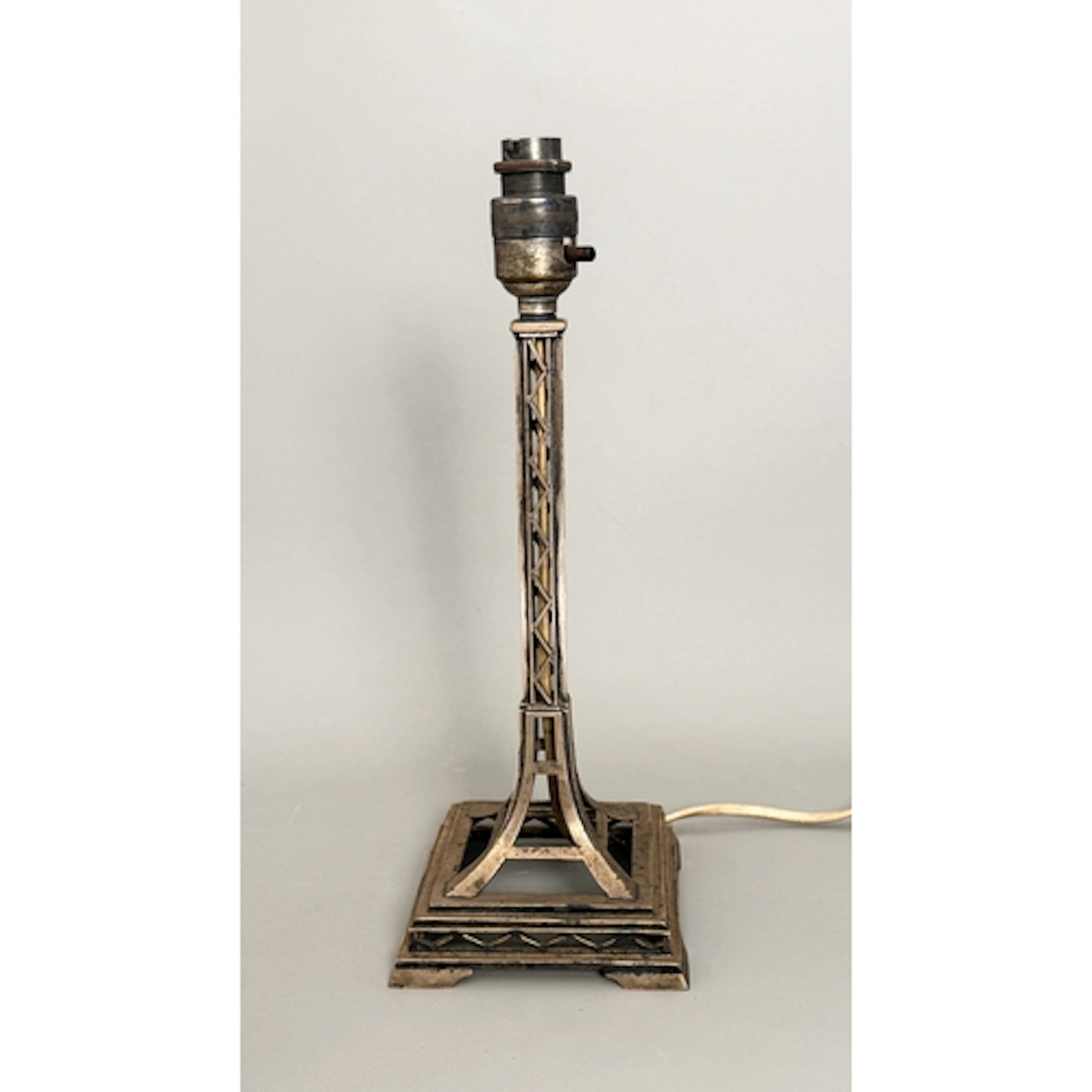 An early to mid century silver plated table lamp - of a desi...