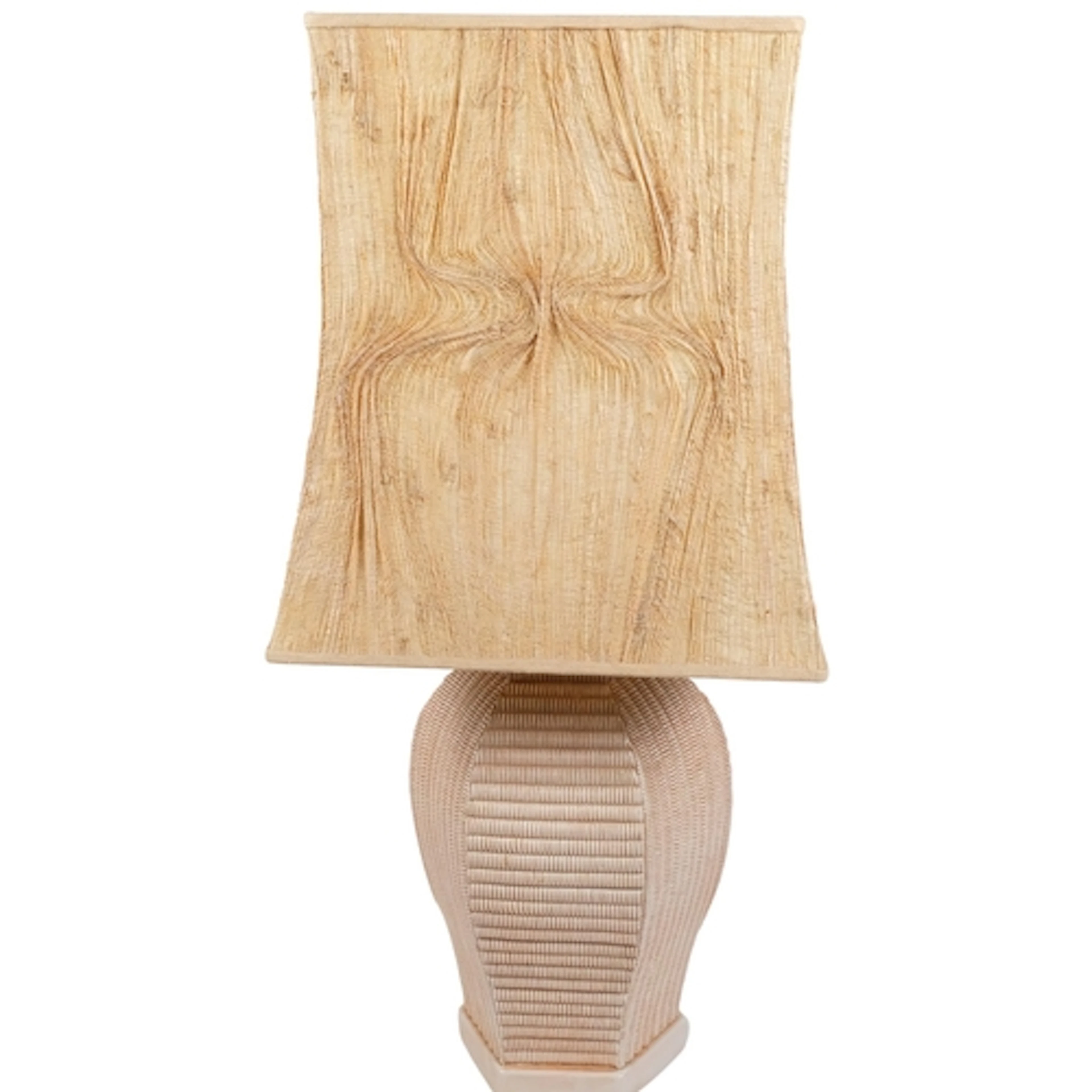 An Italian plaster table lamp of basketweave canted design, ...