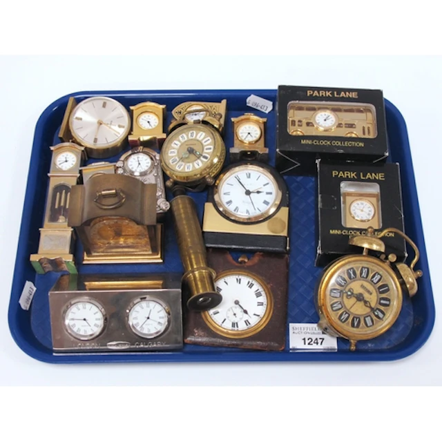 A quantity of miniature clocks to include miniature grandfat...