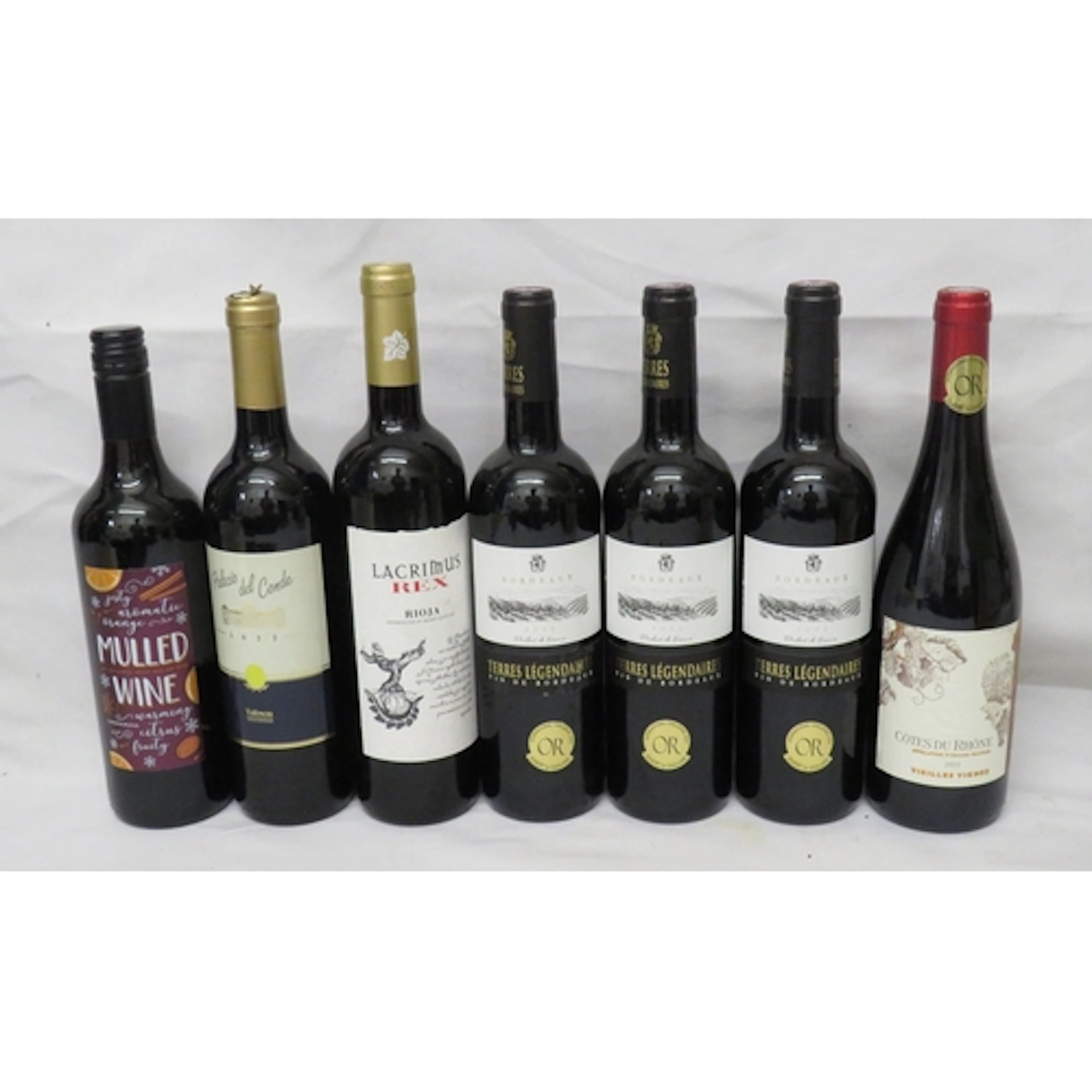 3 Bottle Bordeaux, Rioja, Cote De Rhone, Vino Tinto & Mulled...