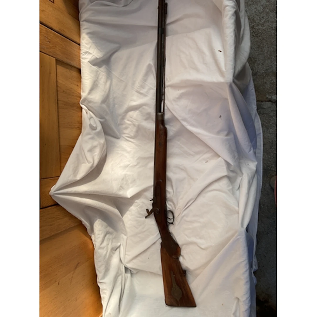 Percussion shotgun with caps store to the butt.