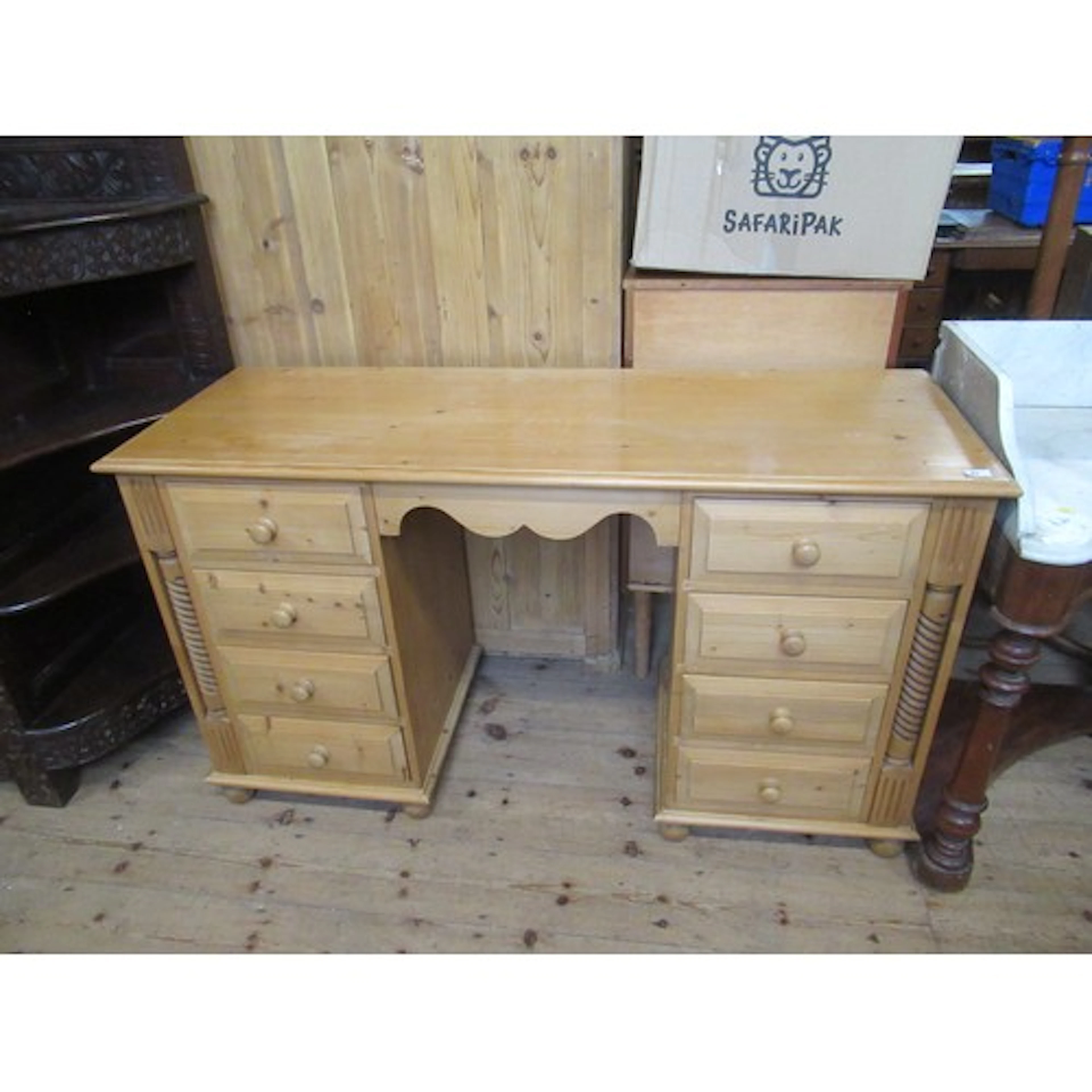 A modern pine desk/ dressing table