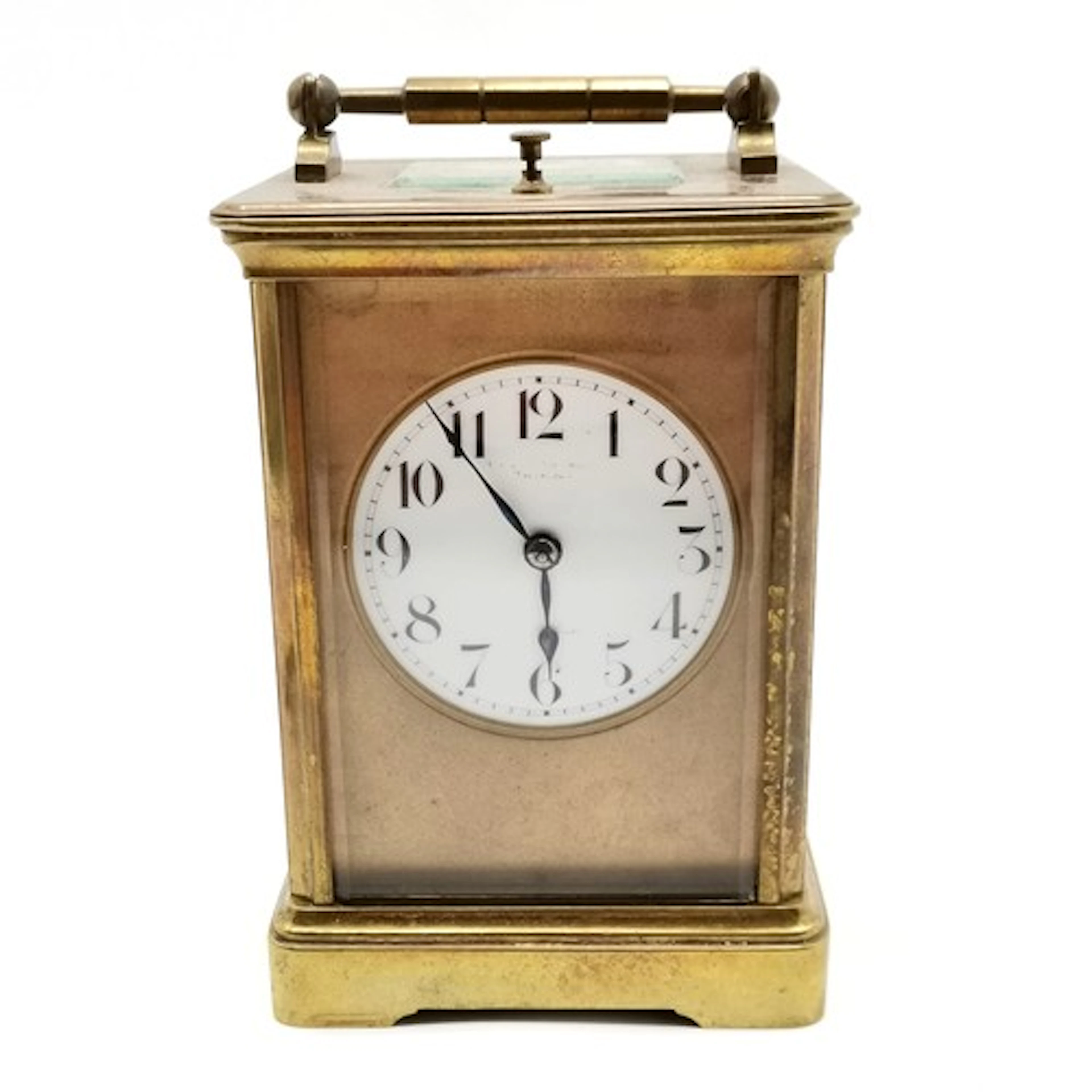 Antique brass cased carriage clock with repeat mechanism - 1...