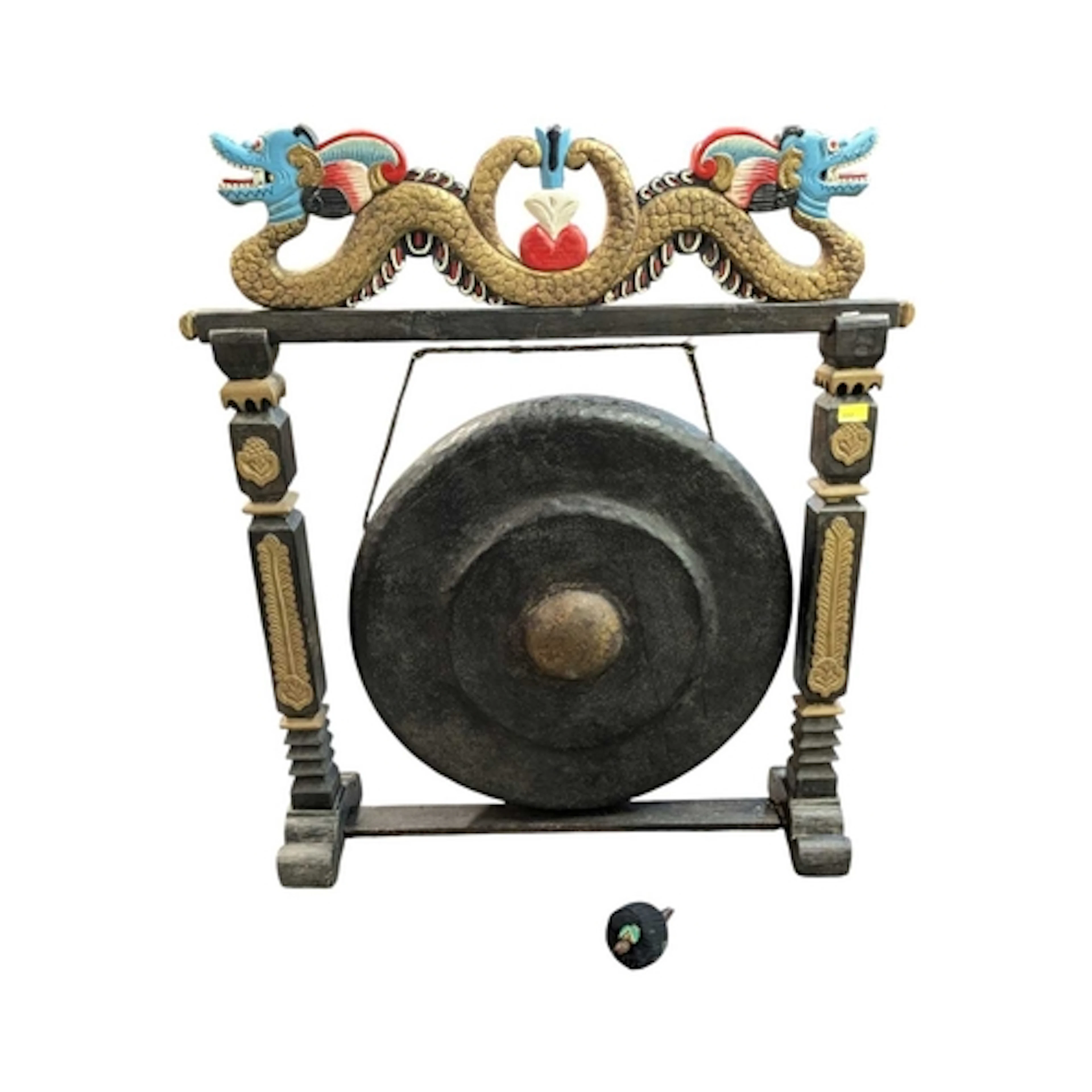A 20th century Balinese carved wood dragon floor standing go...