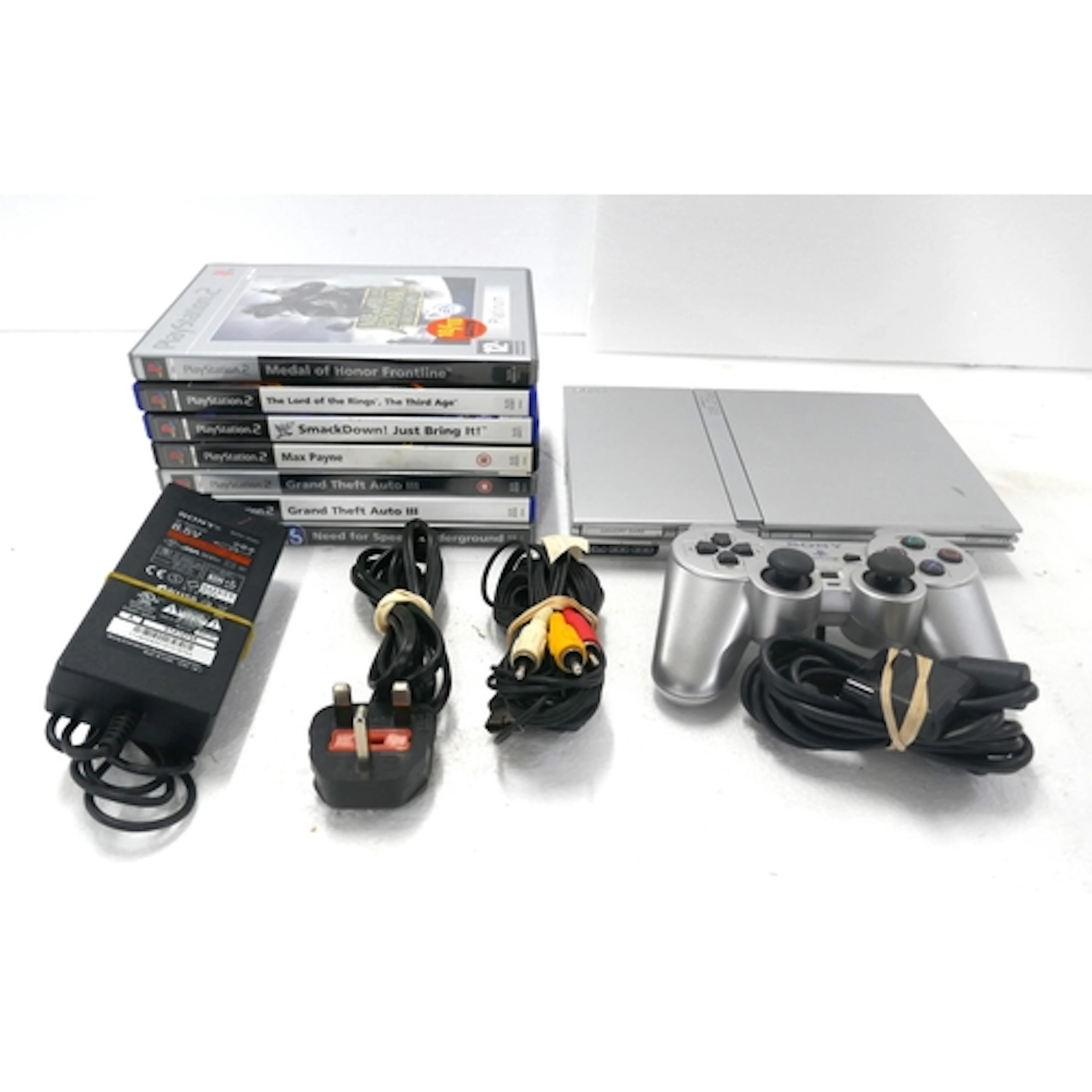 A limited edition satin silver PlayStation 2 slim games cons...