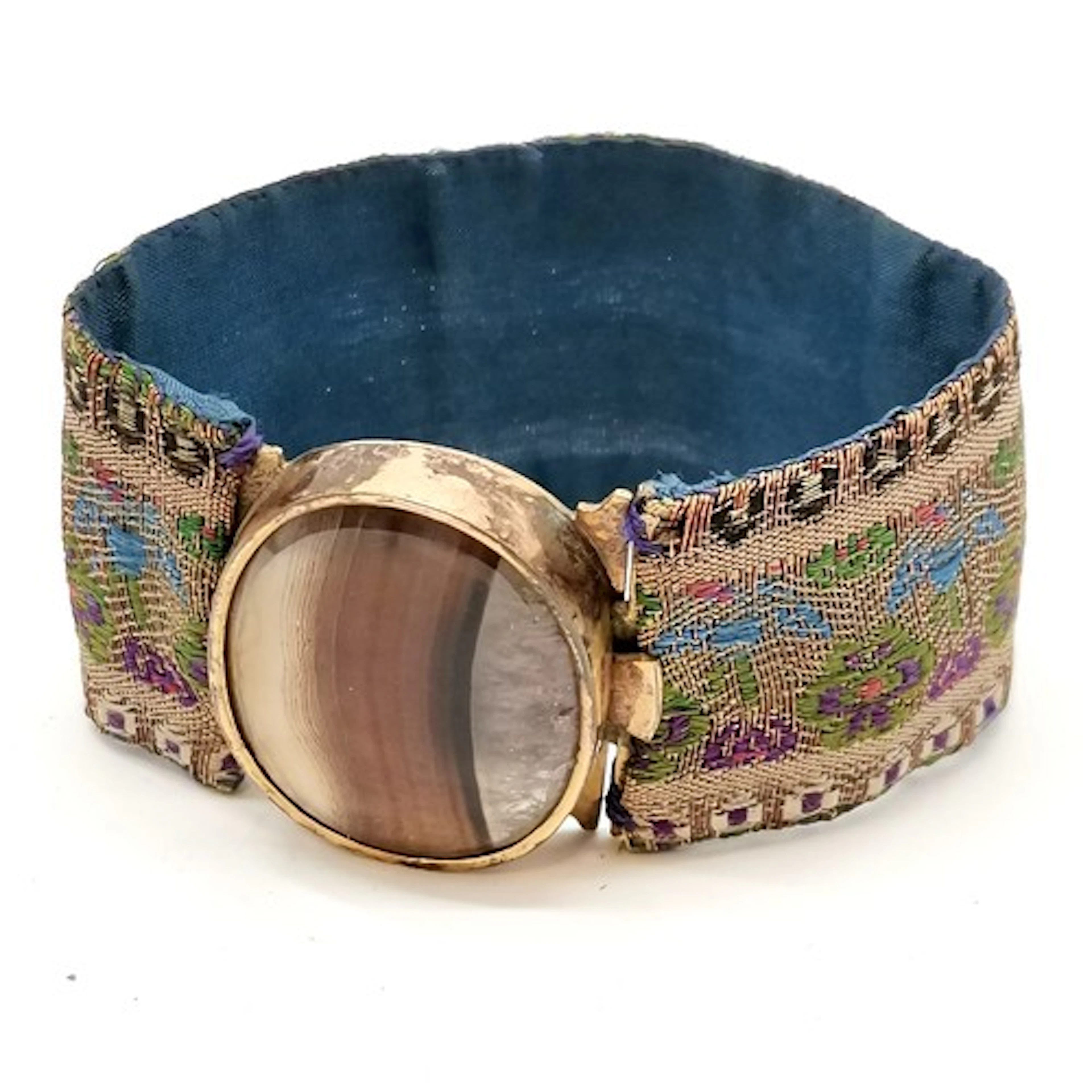 Antique early 19th century bracelet with gross needlepoint s...