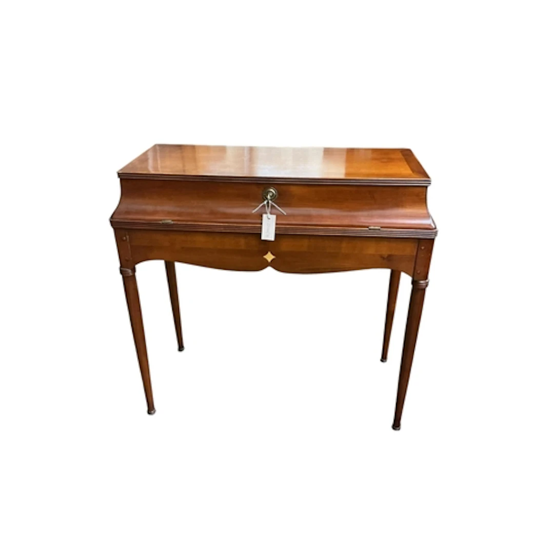 A reproduction American cherry enclosed dressing table, widt...