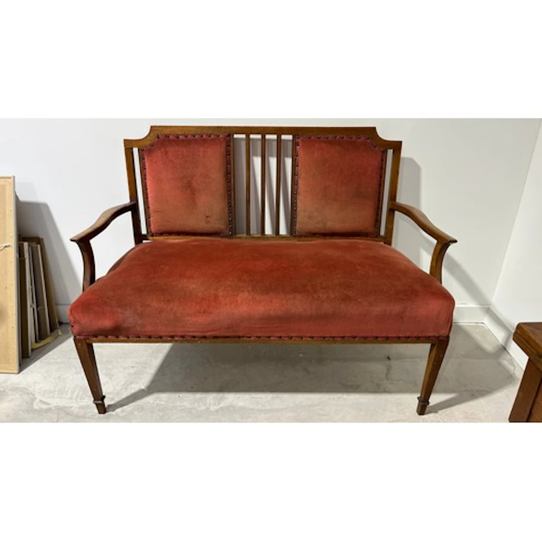Mahogany early 20th Century inlaid two seater parlour sofa.