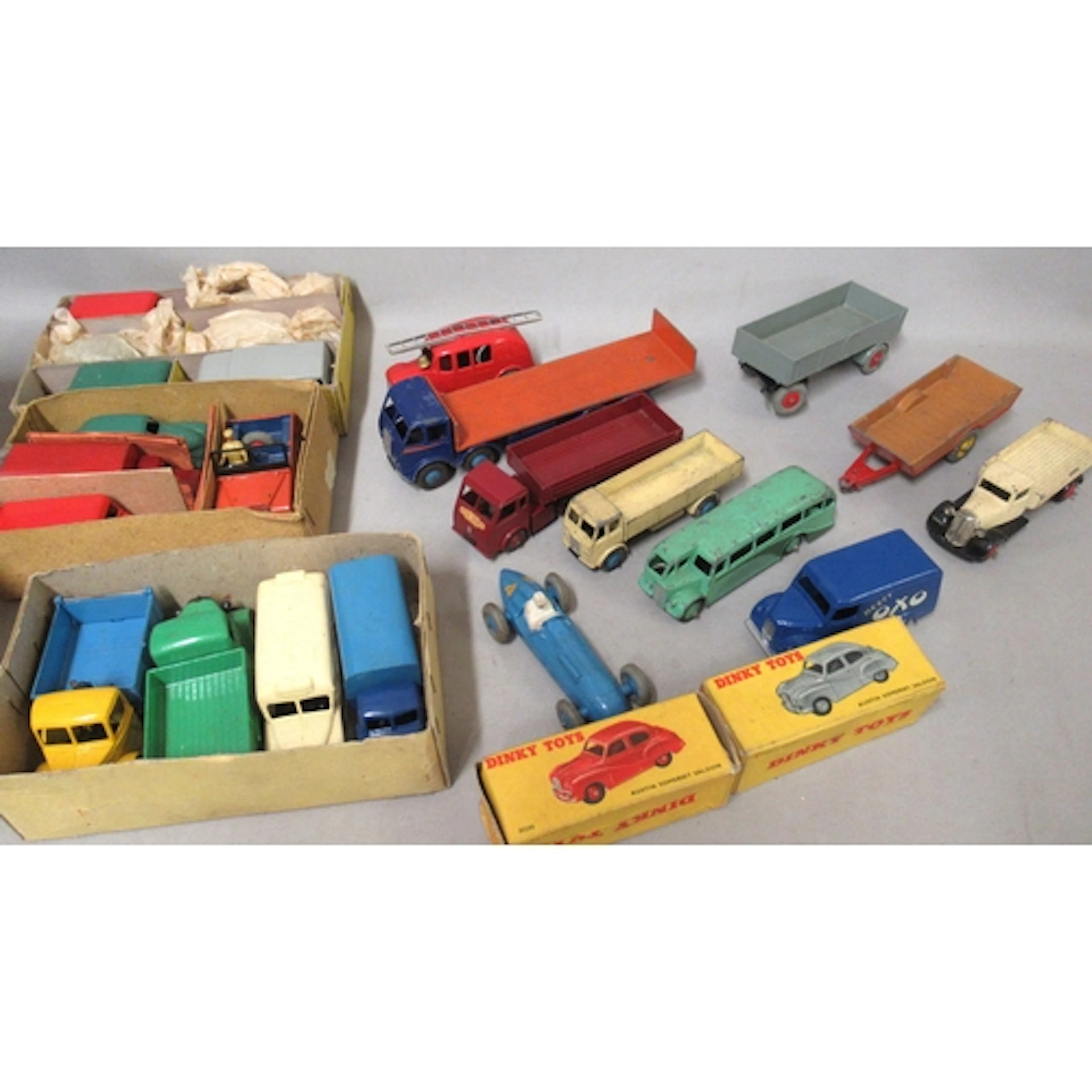 Collection of vintage Dinky diecast model vehicles, mainly c...
