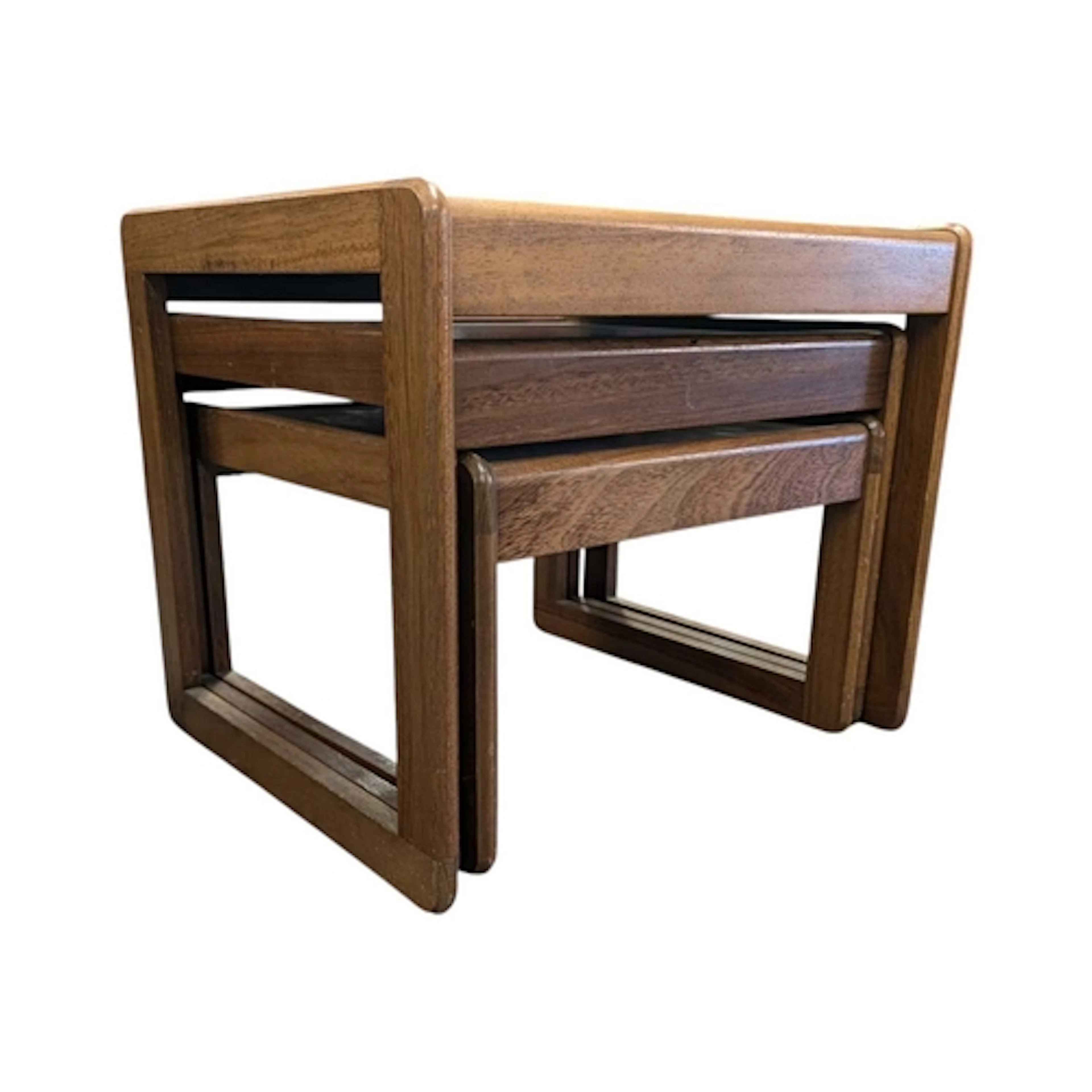 Avalon Furniture - Mid centruy teak nest of graduating table...