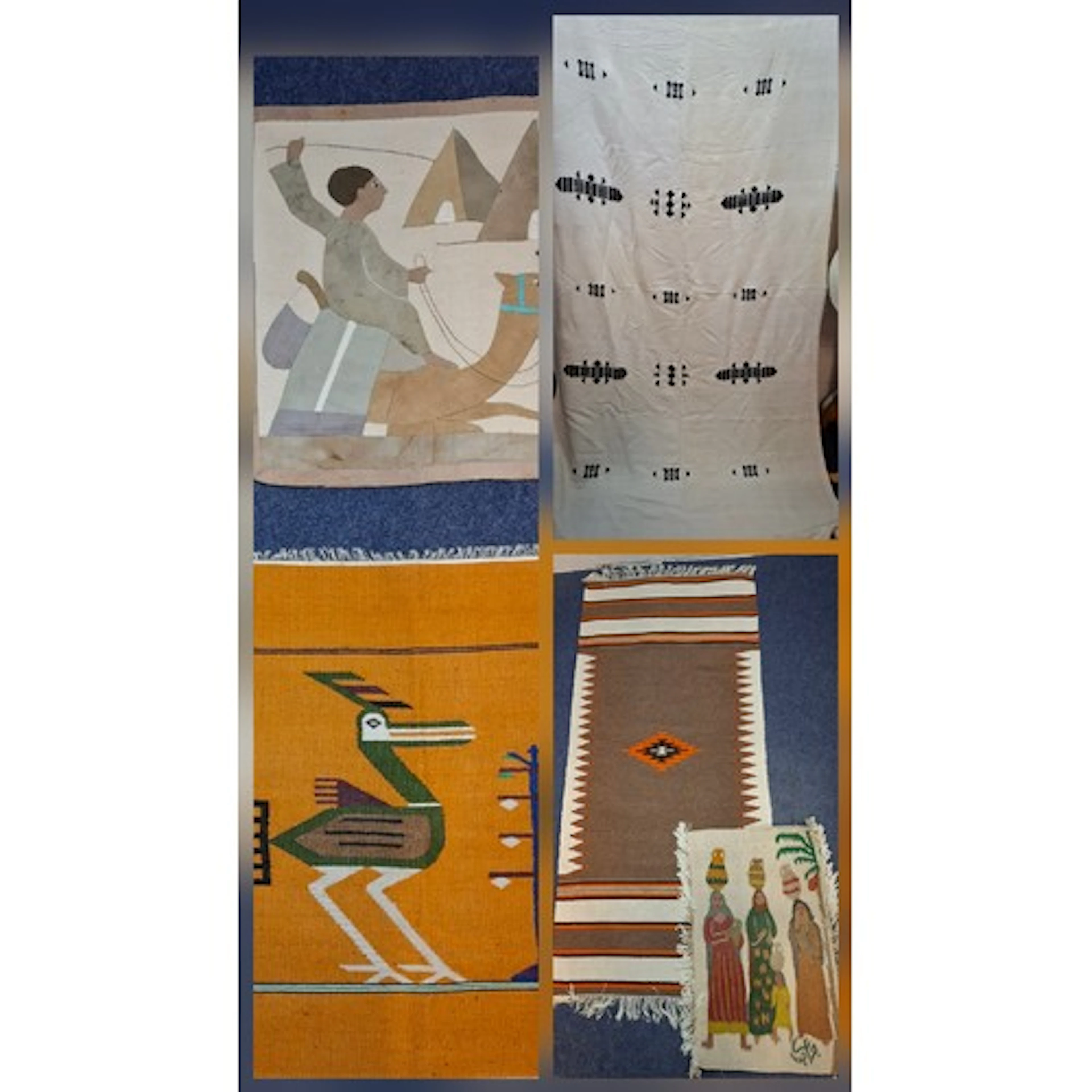 Late 20th Century Worldwide textiles to include a native Ame...