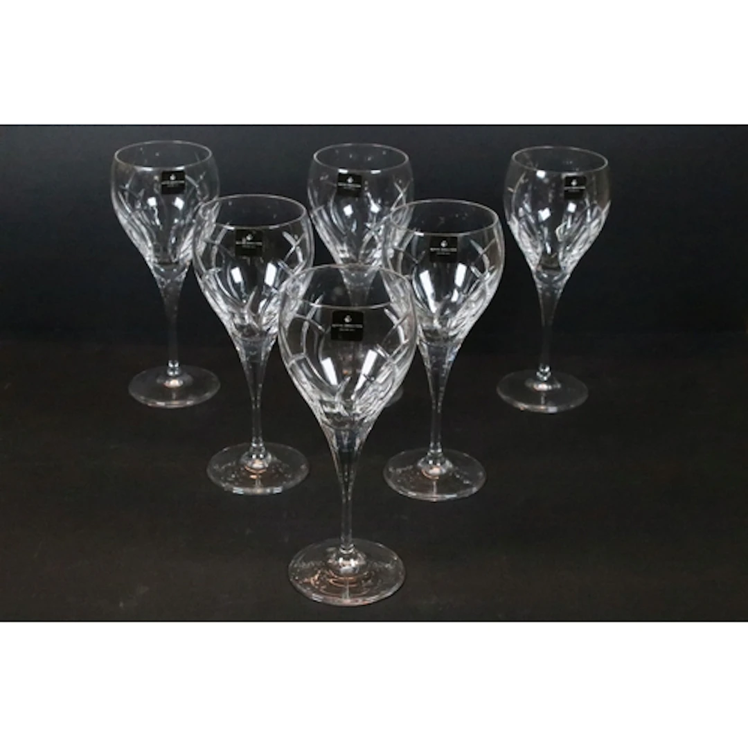 Three boxed Royal Doulton pairs of crystal wine glasses, wit...