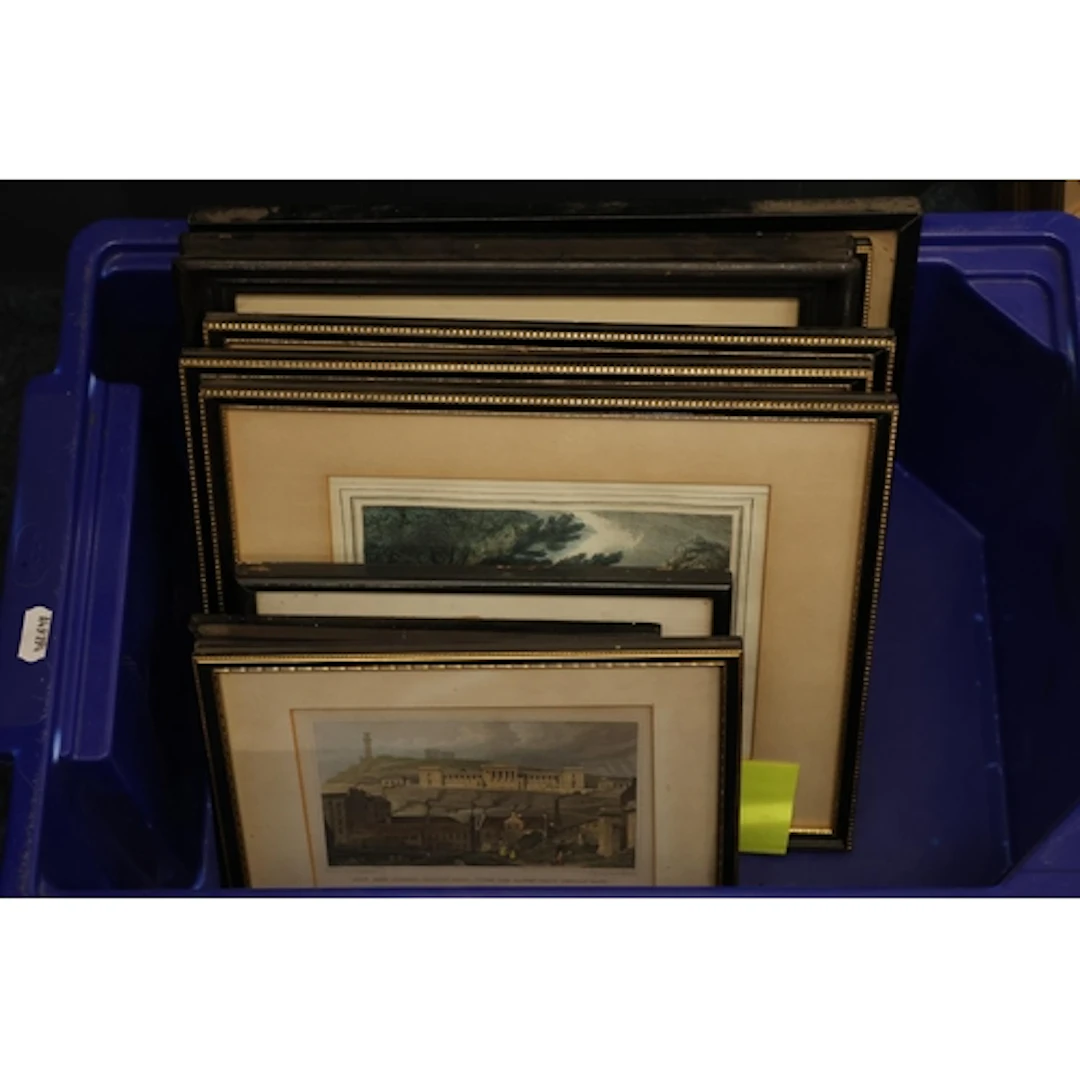 Group of topographical and other lithographs to include Edin...