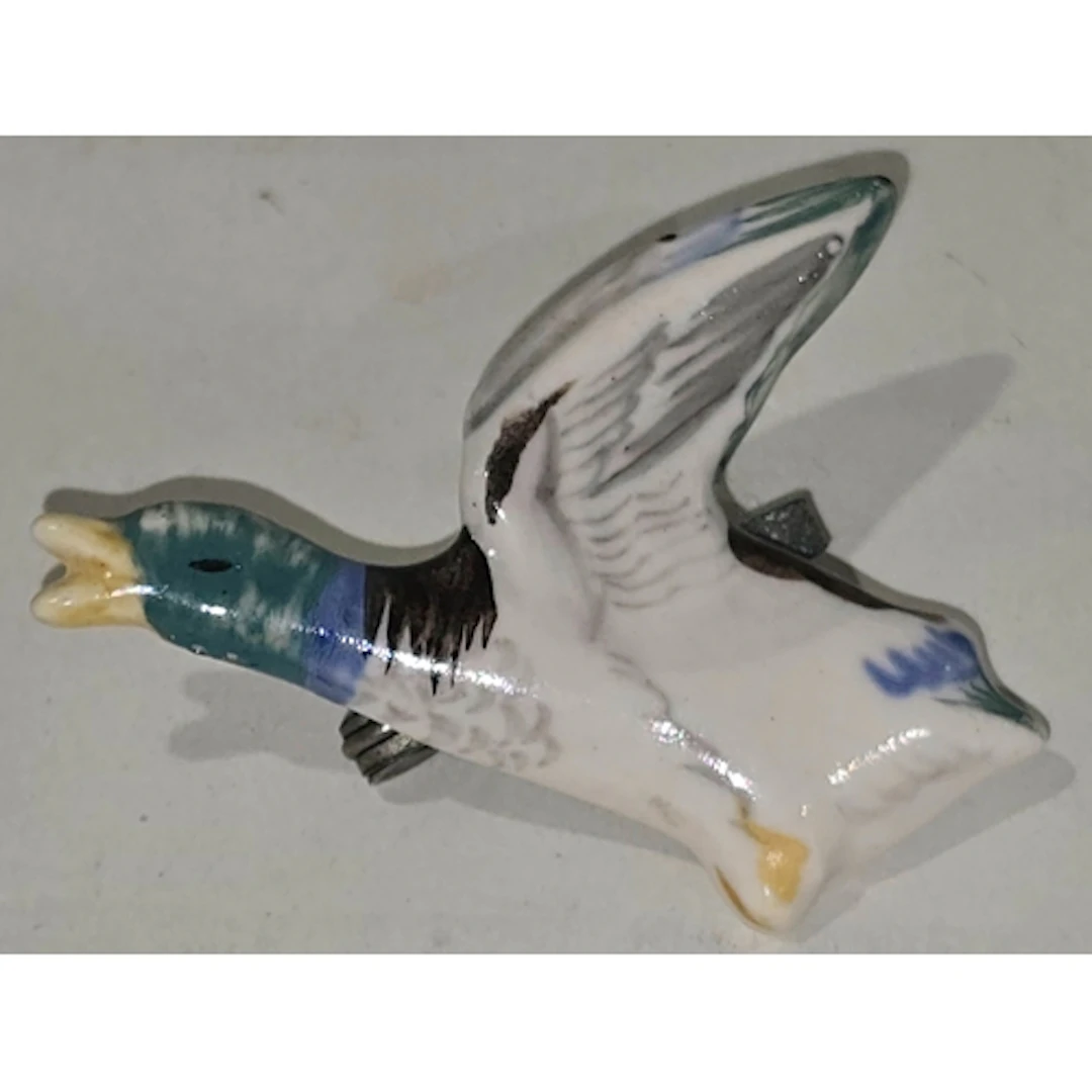 Poole Pottery hard to find flying duck brooch 2.2" long.