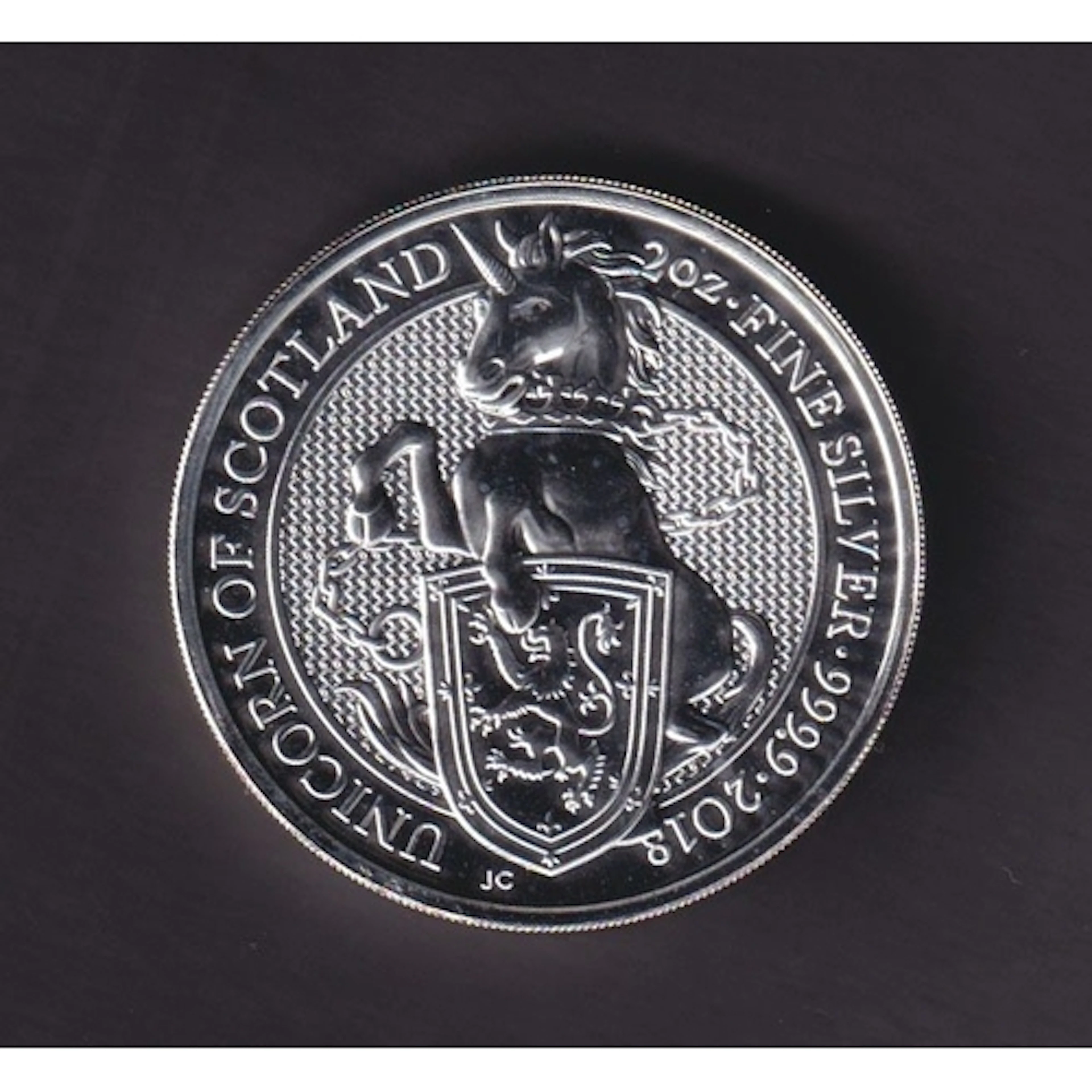 UK 2018 Queen's Beasts Unicorn of Scotland £5 two-ounce coin...