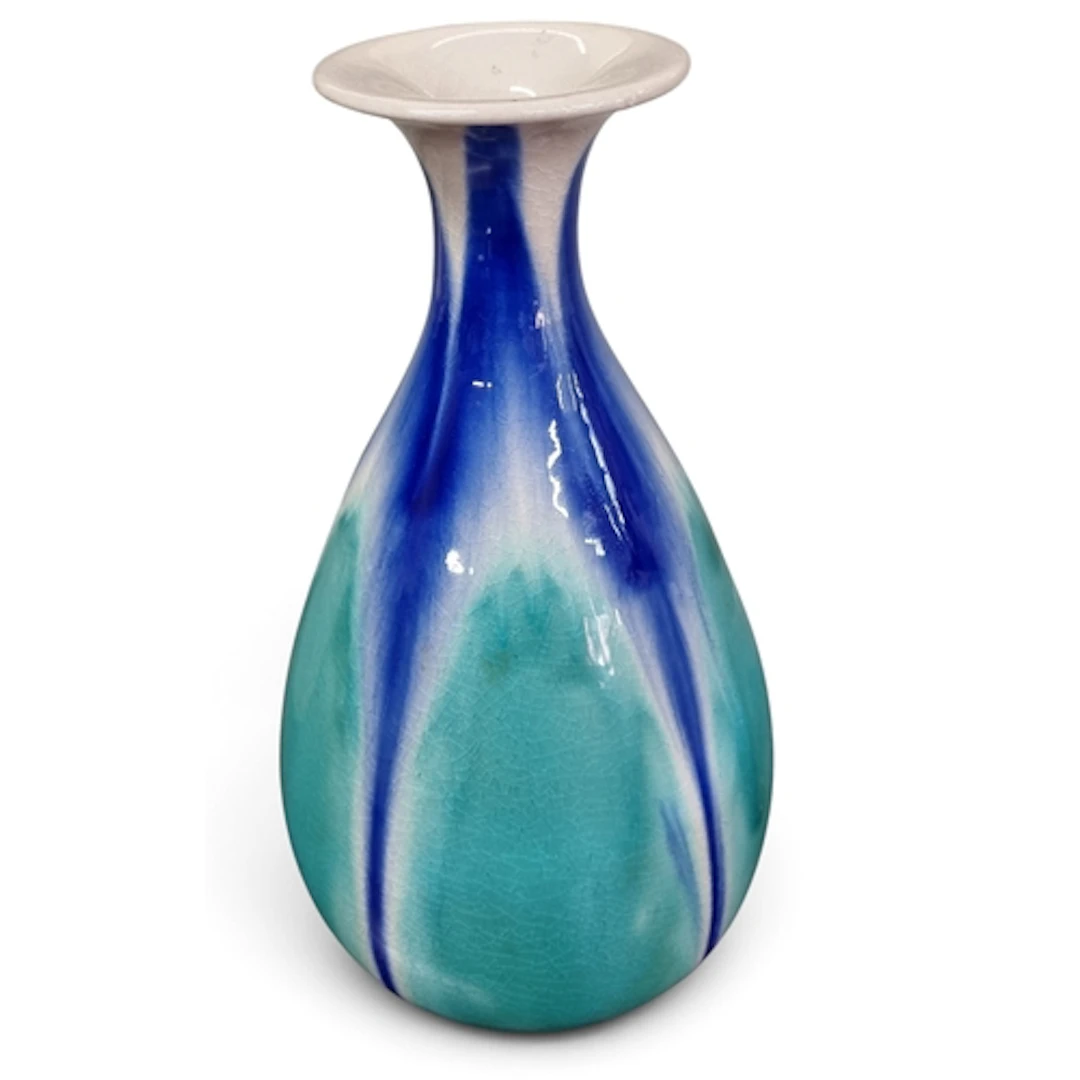 A mid 20th Century Chinese flambe Vase with cobalt blue and...