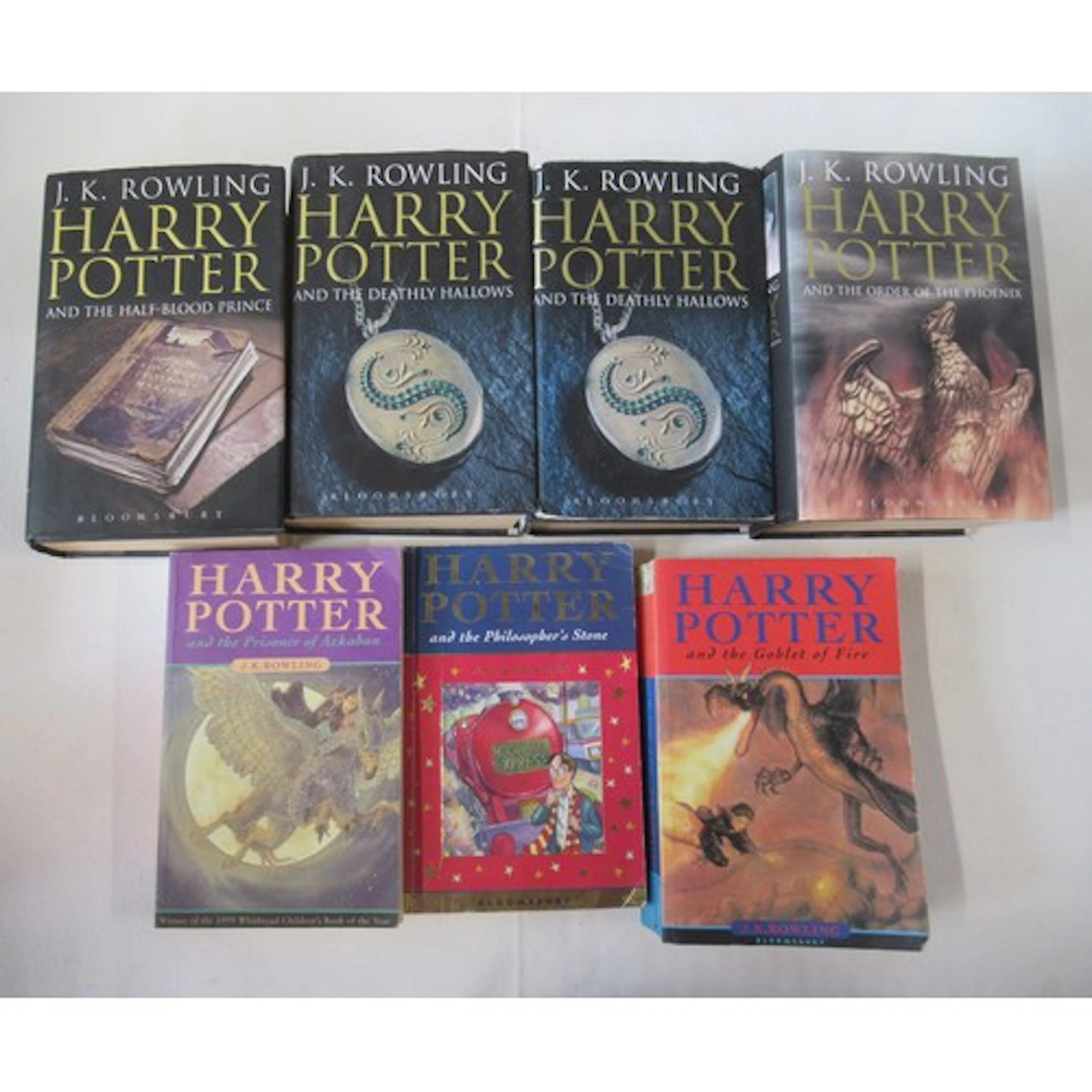 J K Rowling, Harry Potter, four hard back first editions, wi...
