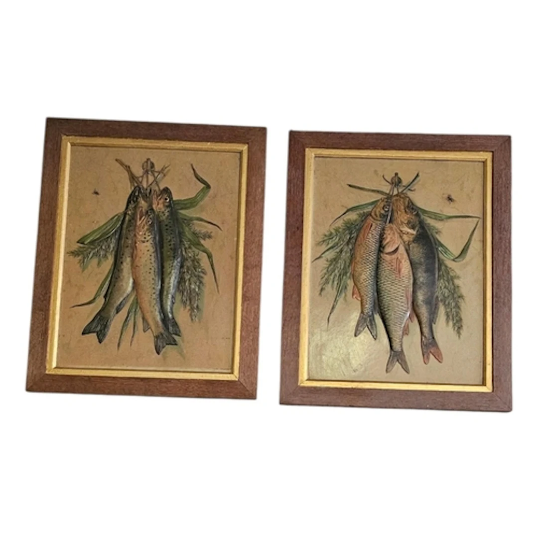 A PAIR OF 19TH CENTURY EMBOSSED CHROMOLITHOGRAPH STUDIES OF ...