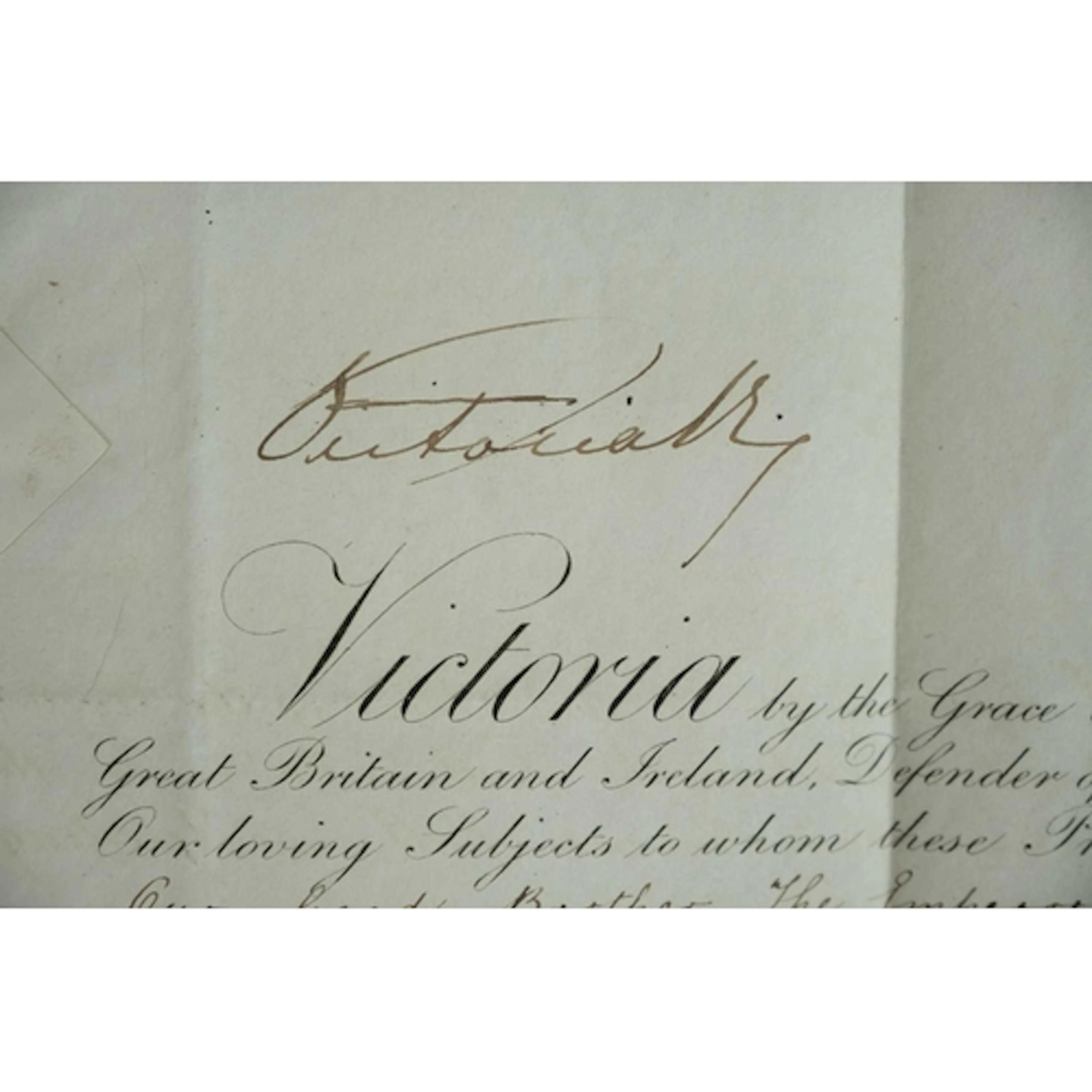 (Signed) Queen Victoria and George Leveson-Gower Consular ap...