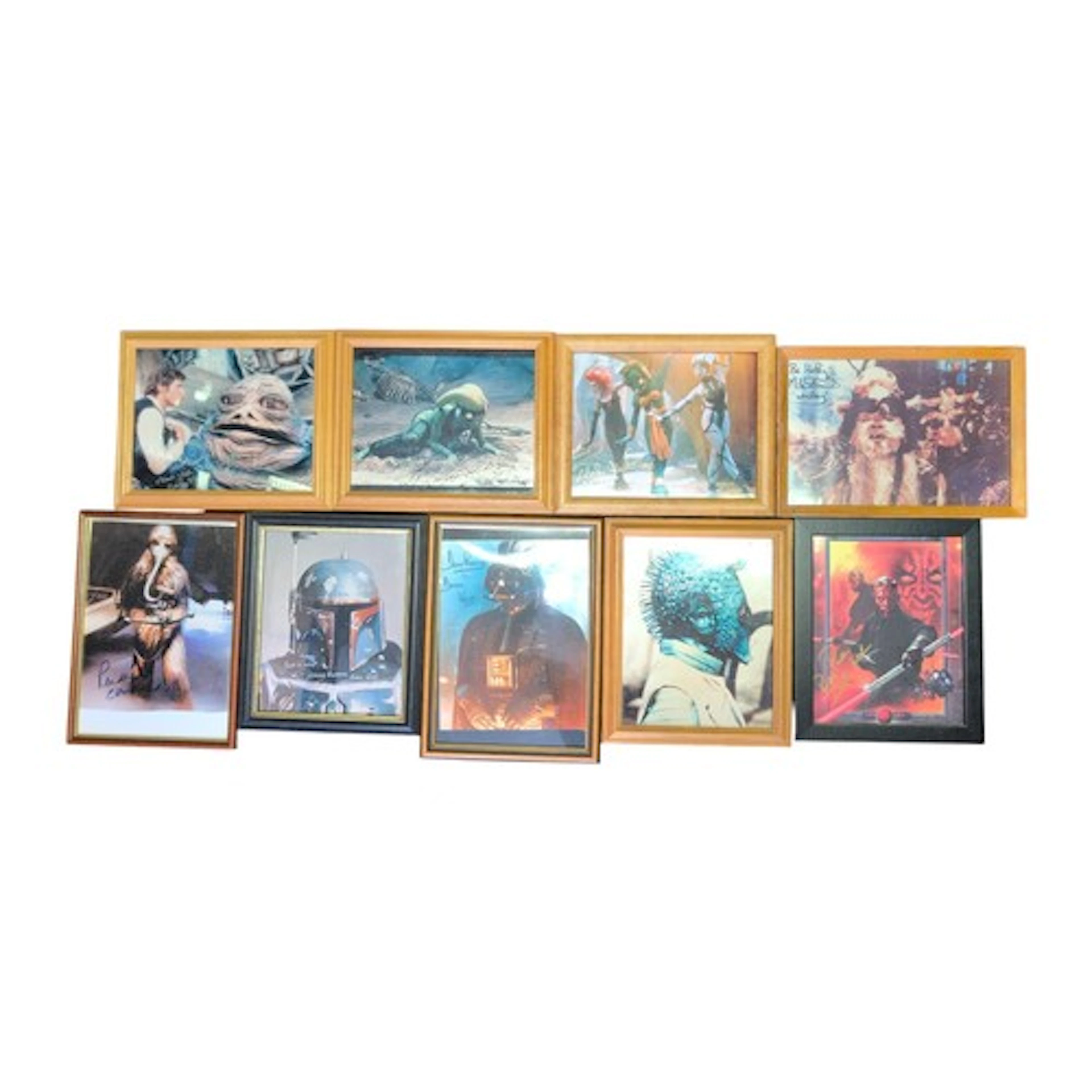9 x Star Wars signed photos and artwork. Signatories inc. Pe...