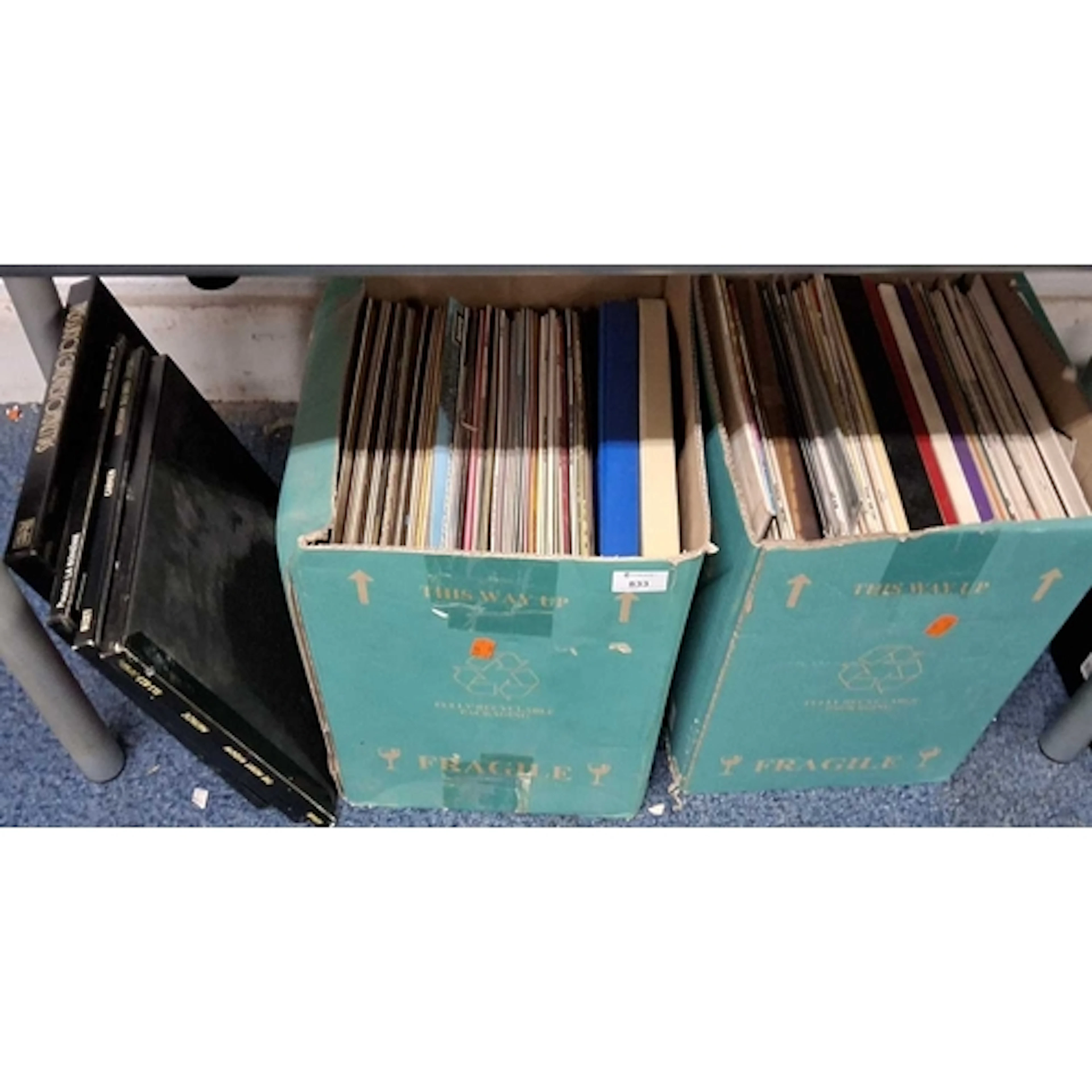TWO BOXES AND LOOSE RECORDS, approximatly one hundred exampl...