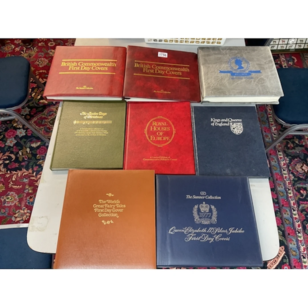 8 stamp books of FDCs to inc British Commonwealth, Kings and...