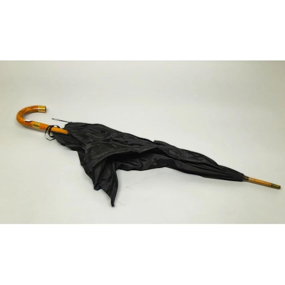 George V period malacca handled crook parasol, with engraved...